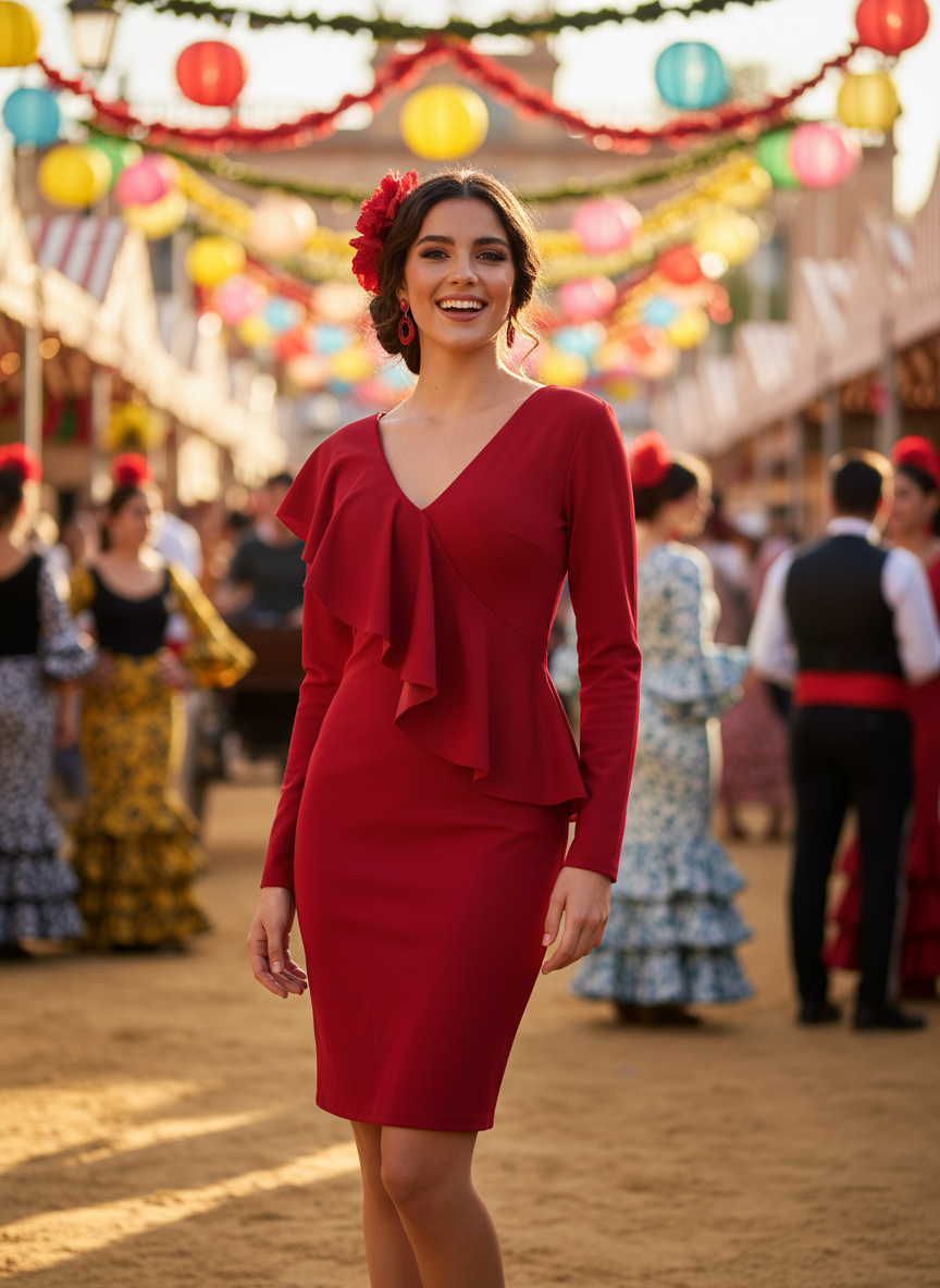 INDIAN RED SHORT DRESS 7577