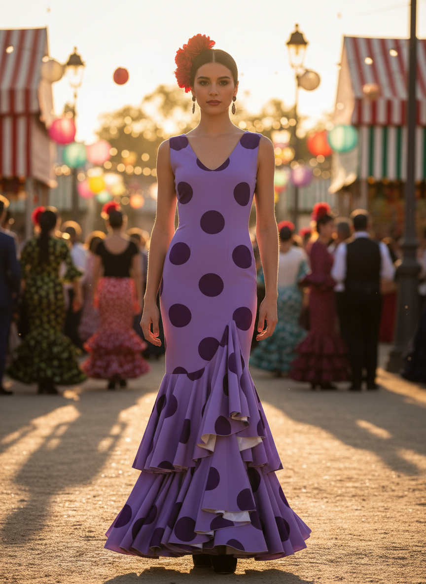 TRAJE FLAMENCA LILA MALVA EMMA WU DESIGN X FLAMENCA G0492