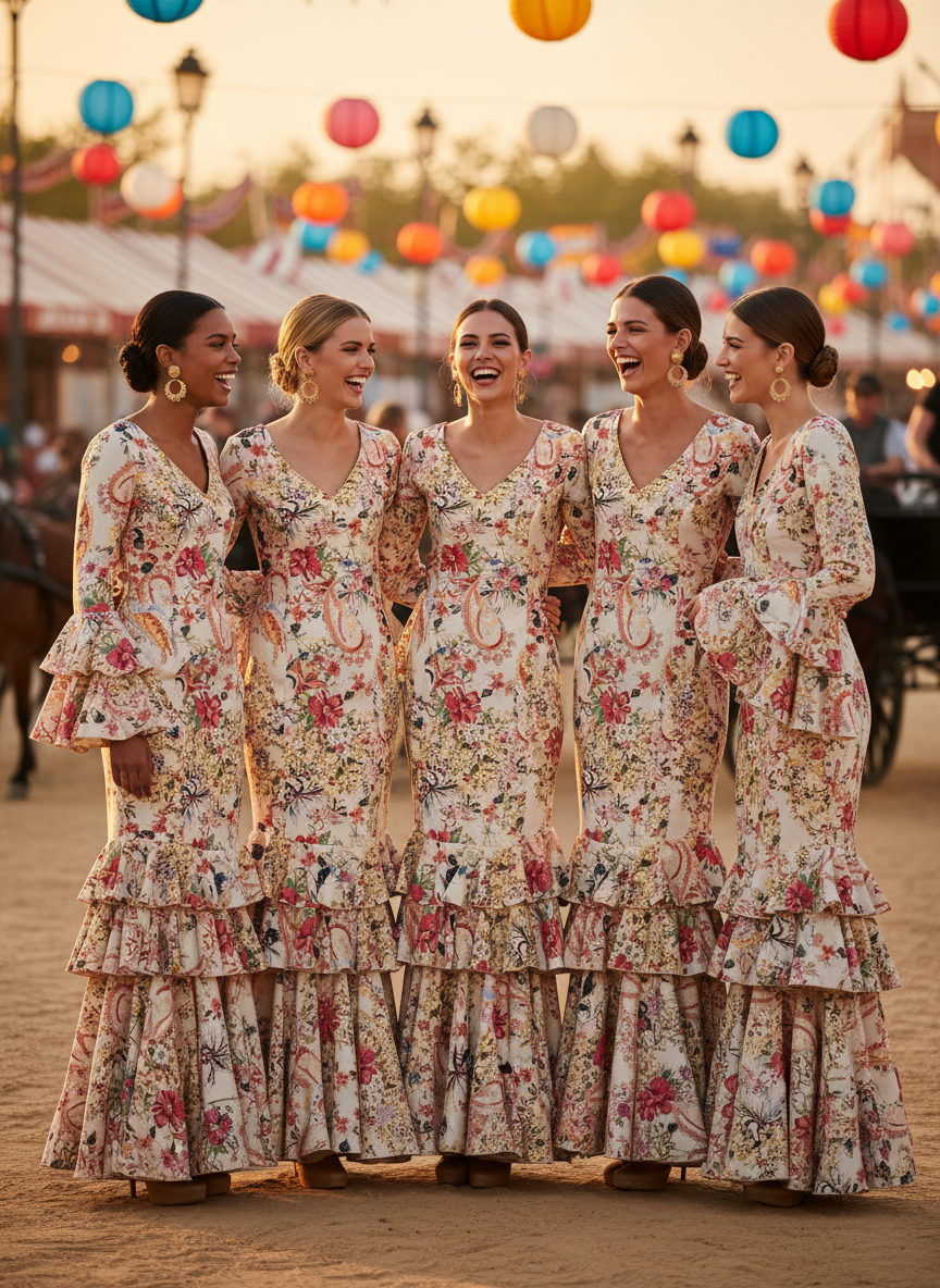 TRAJE FLAMENCA BLANCO EMMA WU DESIGN X FLAMENCA E21041