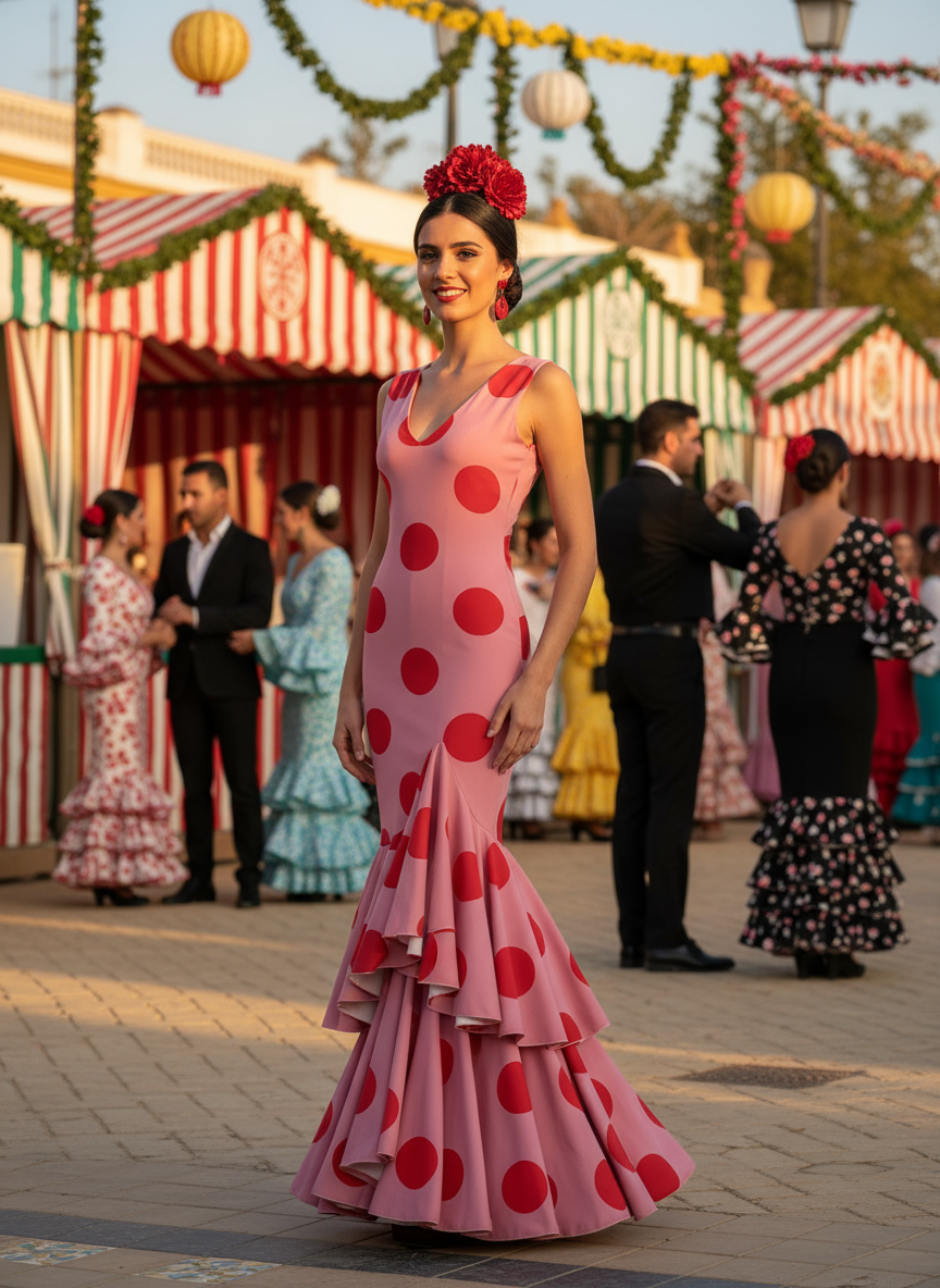 TRAJE FLAMENCA ROSA MALVA EMMA WU DESIGN X FLAMENCA G0492