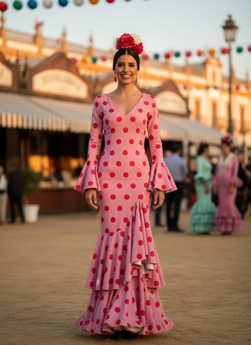 TRAJE FLAMENCA ROSA MALVA EMMA WU DESIGN X FLAMENCA M0491