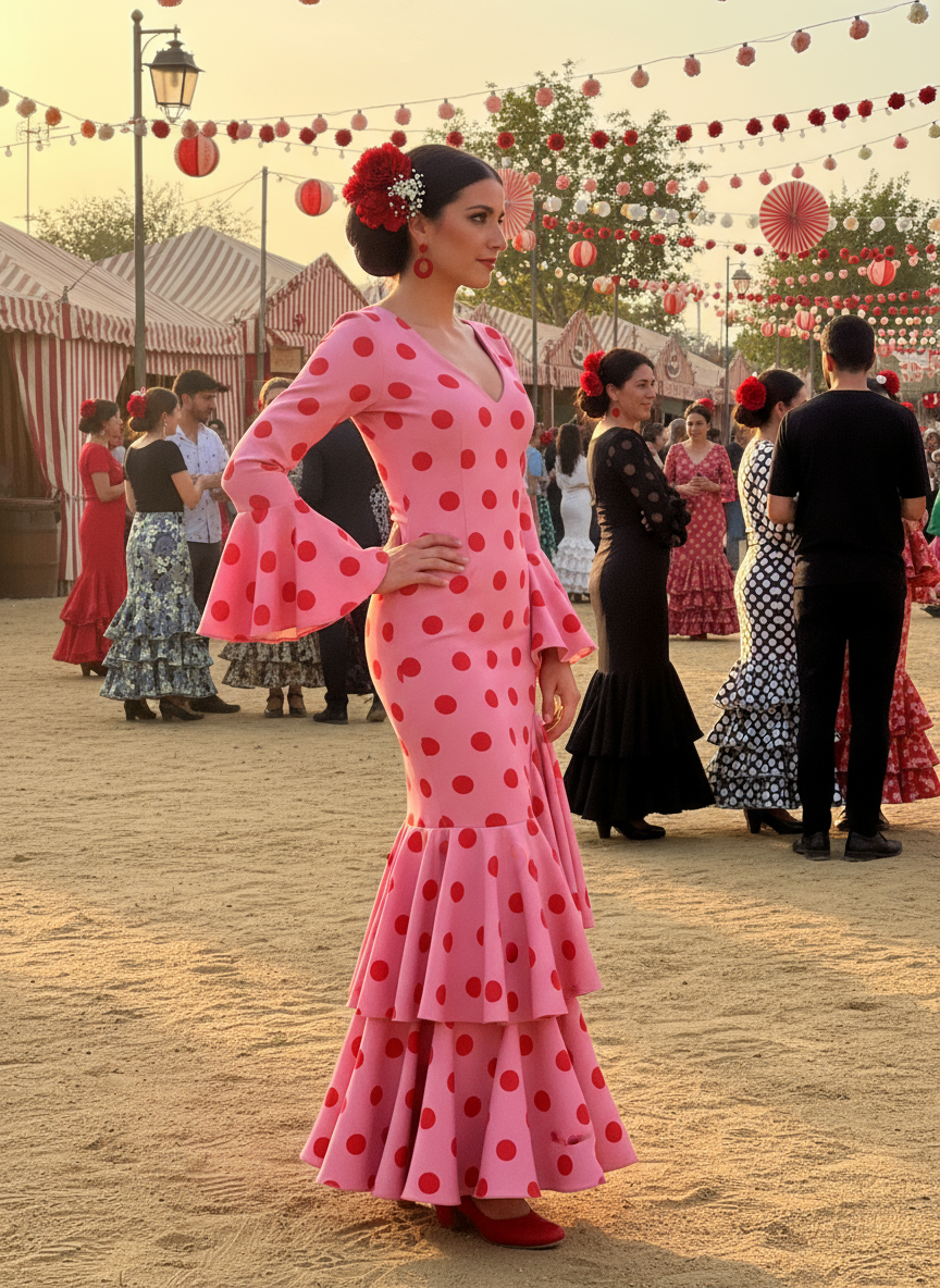 TRAJE FLAMENCA ROSA MALVA EMMA WU DESIGN X FLAMENCA M0491