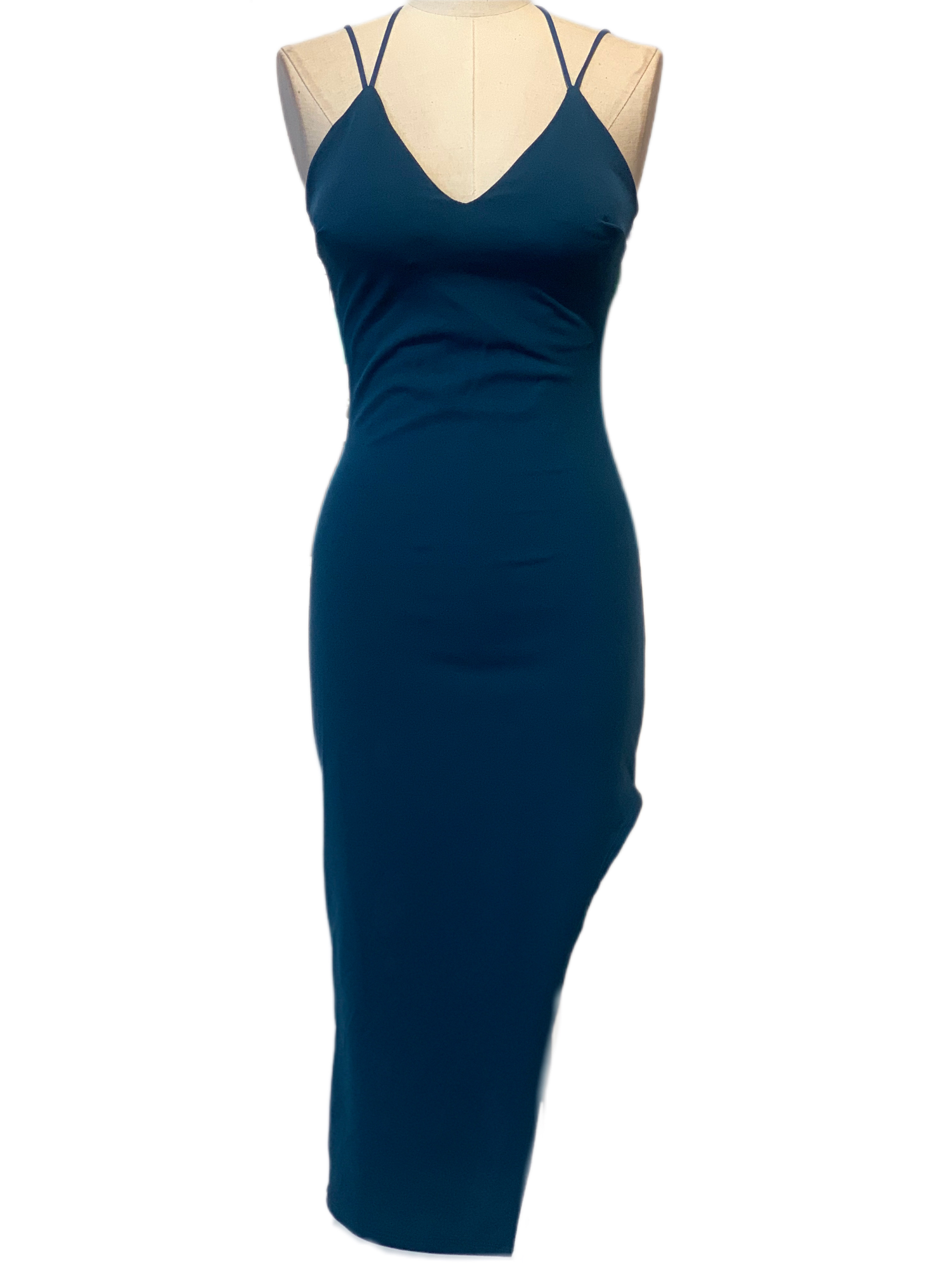 VESTIDO CORTO AZUL PETRÓLEO 21430