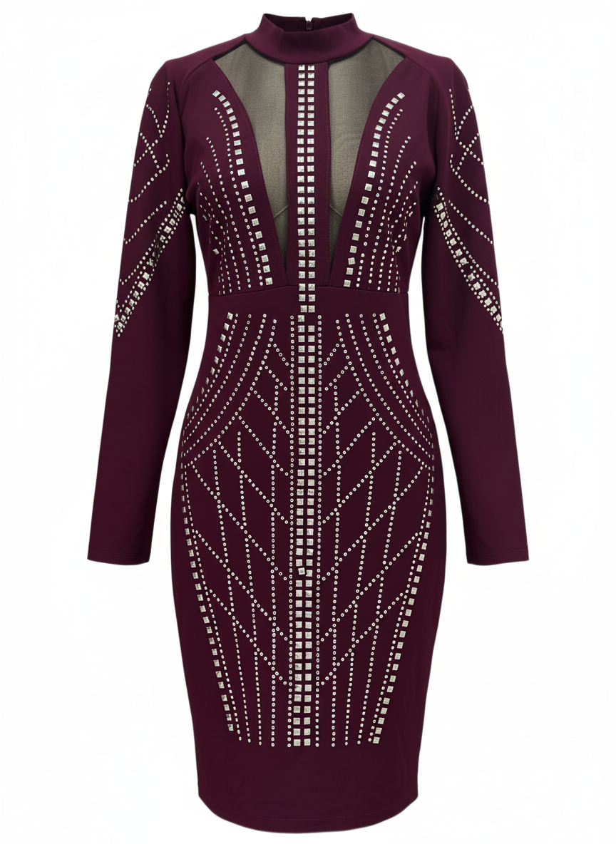 VESTIDO CORTO BERENJENA 7201