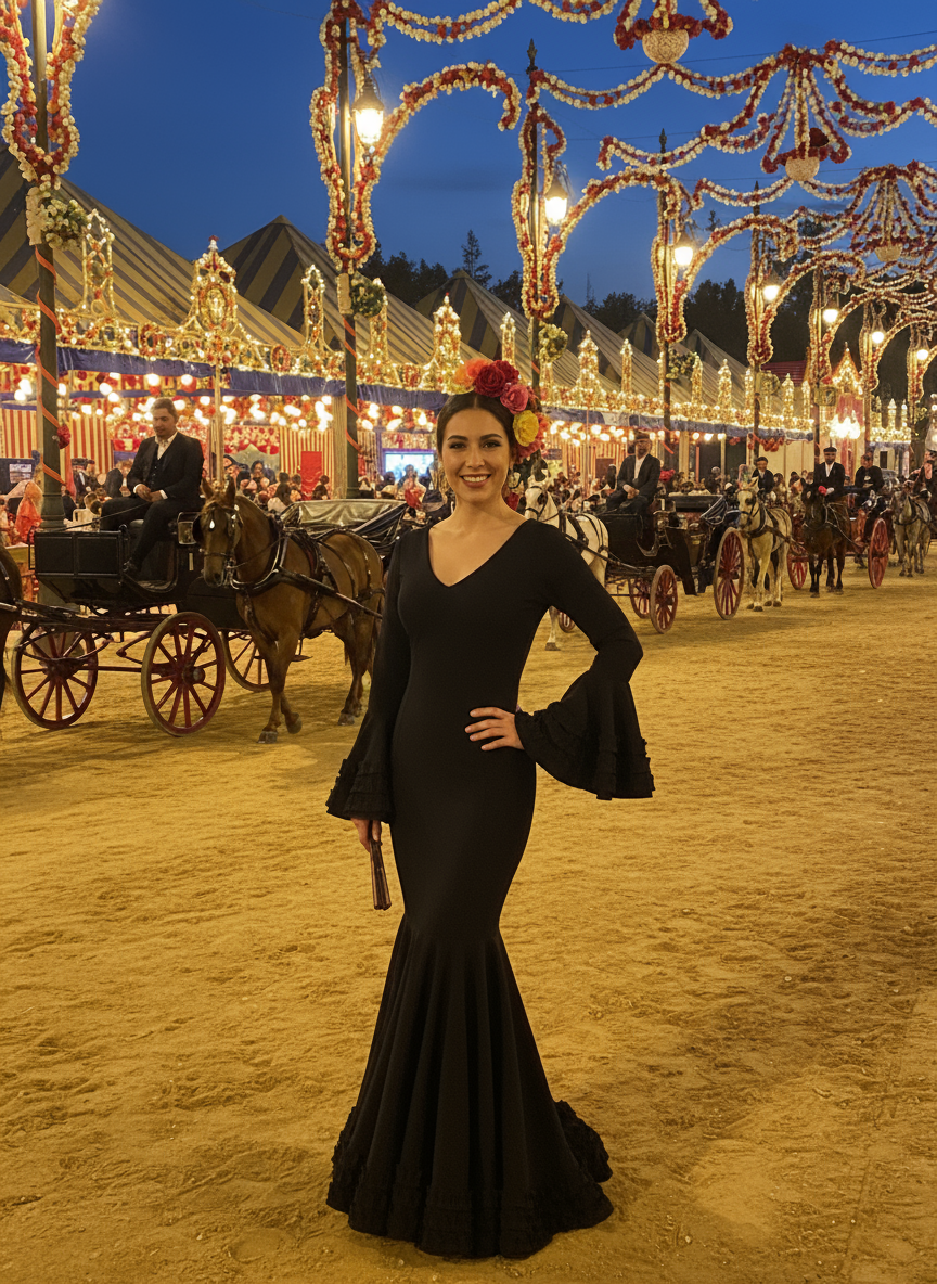 TRAJE FLAMENCA NEGRO EMMA WU DESIGN X FLAMENCA 7815