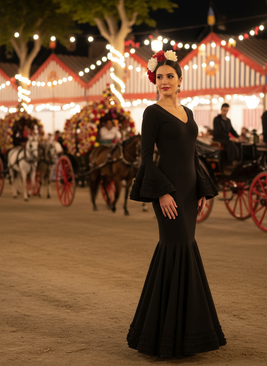 TRAJE FLAMENCA NEGRO EMMA WU DESIGN X FLAMENCA 7815