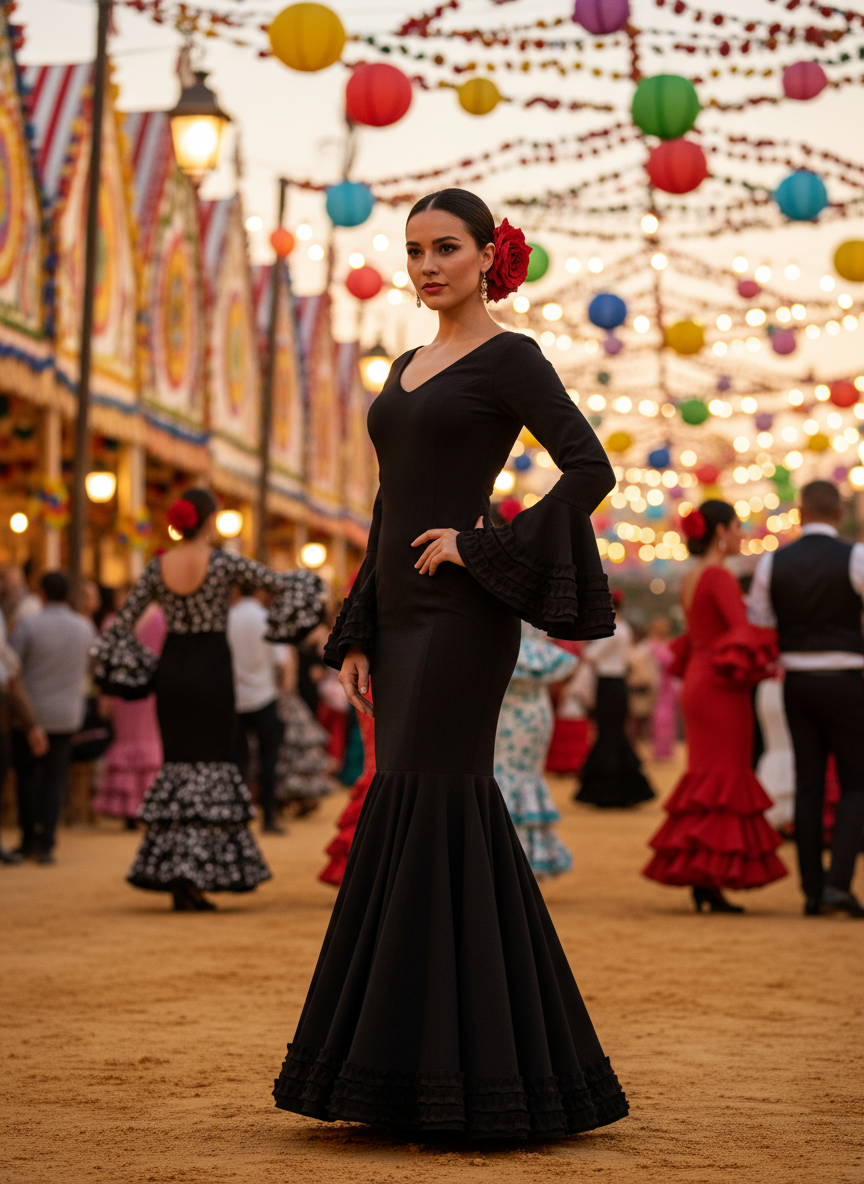 TRAJE FLAMENCA NEGRO EMMA WU DESIGN X FLAMENCA 7815