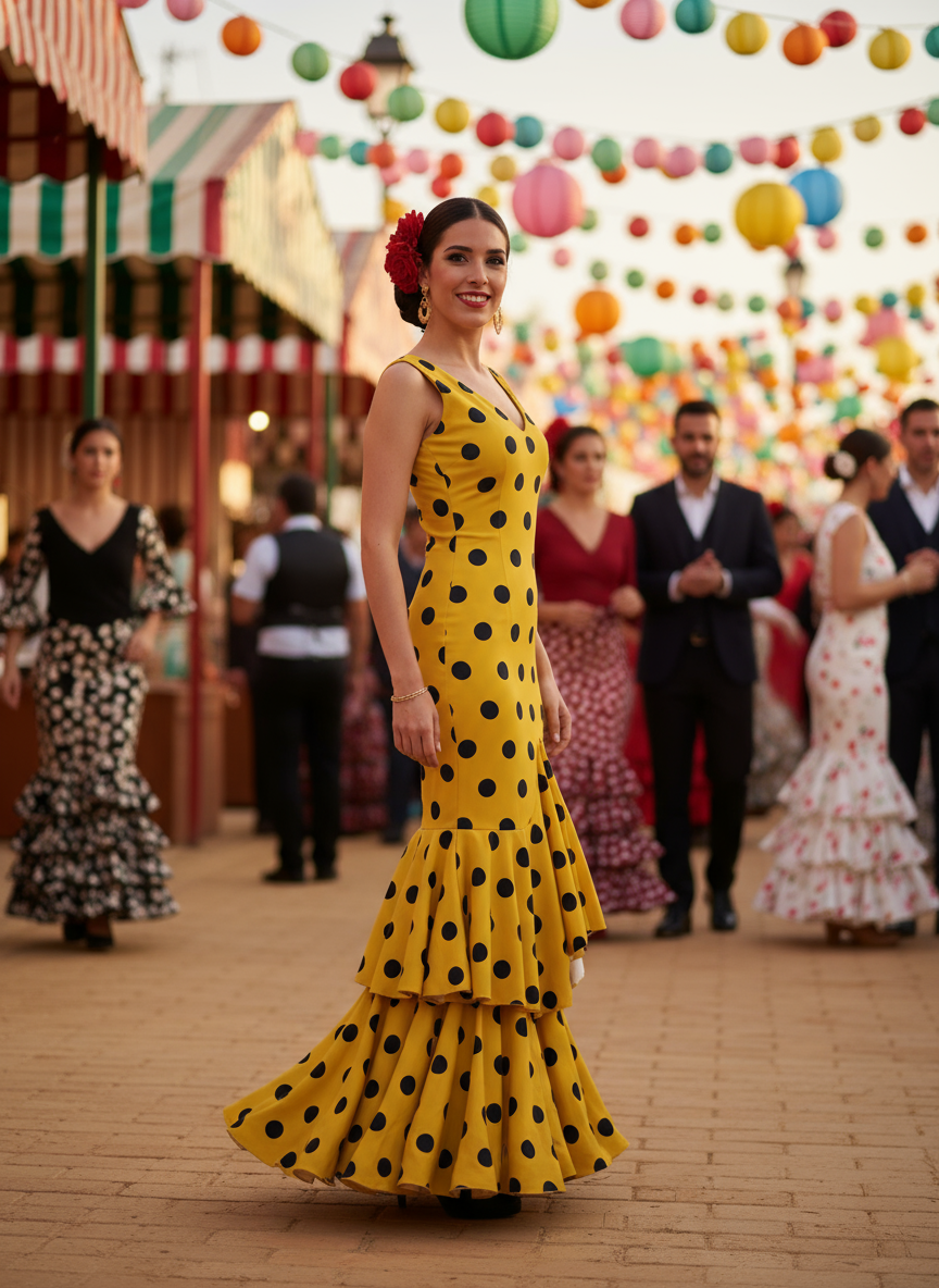 TRAJE FLAMENCA MOSTAZA EMMA WU DESIGN X FLAMENCA M0492