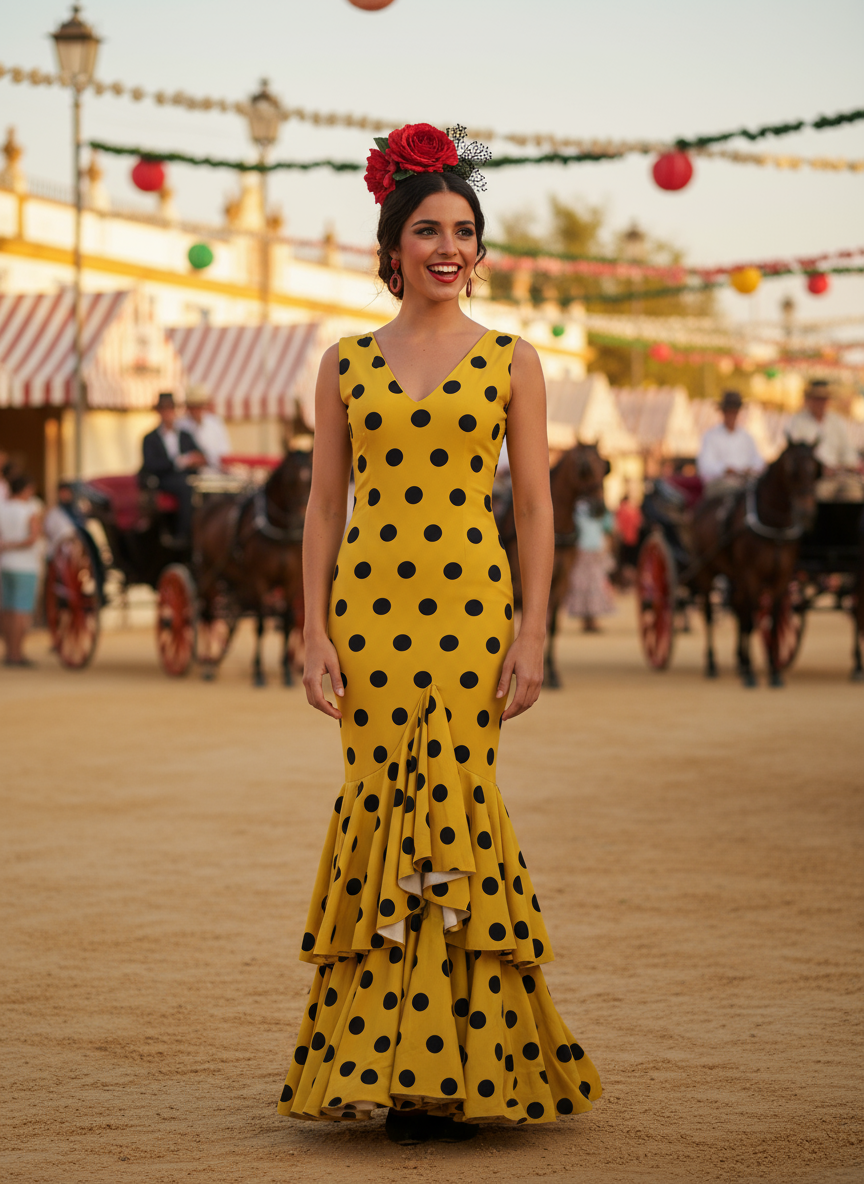 TRAJE FLAMENCA MOSTAZA EMMA WU DESIGN X FLAMENCA M0492