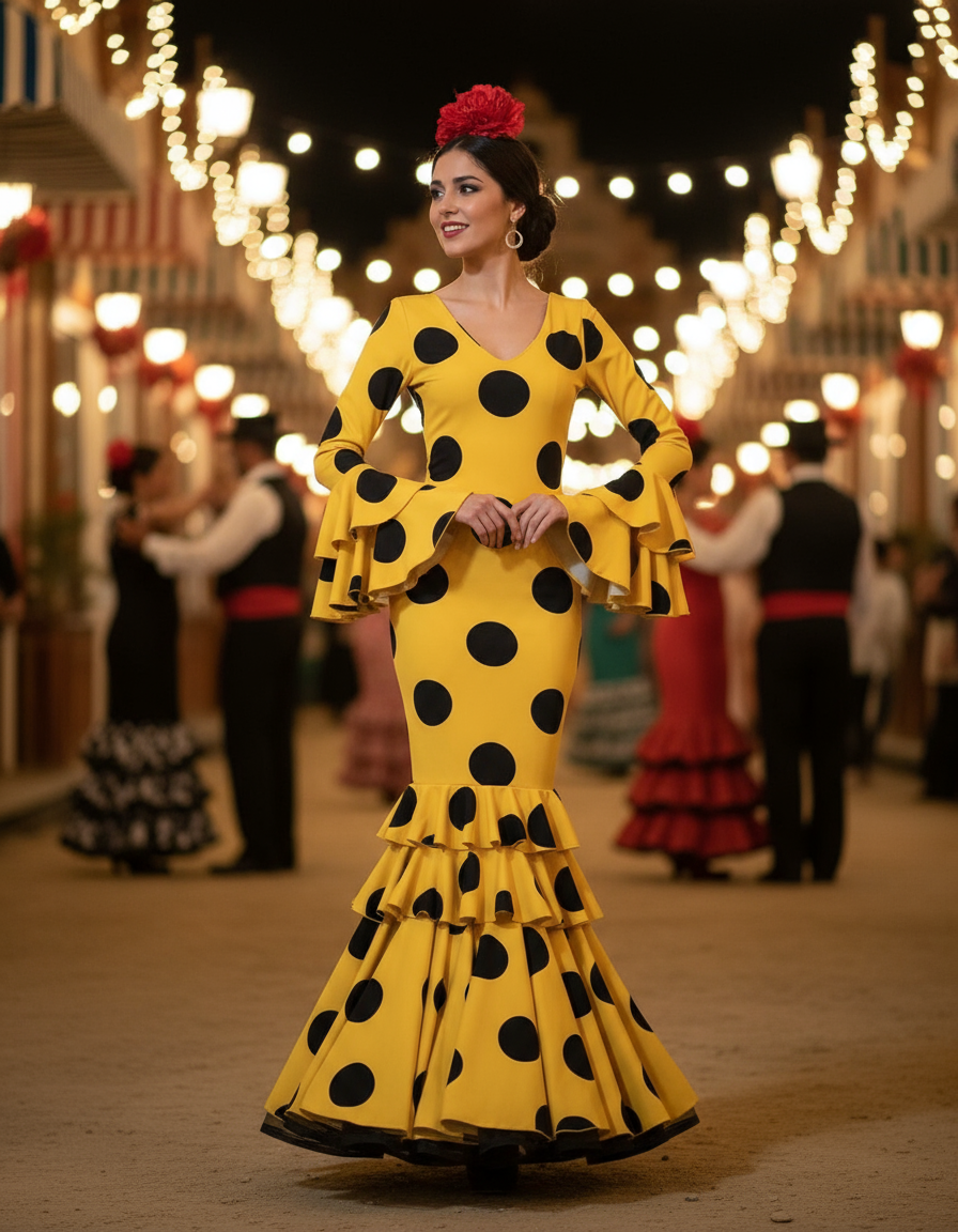 TRAJE FLAMENCA MOSTAZA EMMA WU DESIGN X FLAMENCA 21045