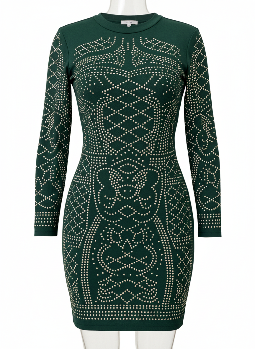 SHORT GREEN DRESS 5038