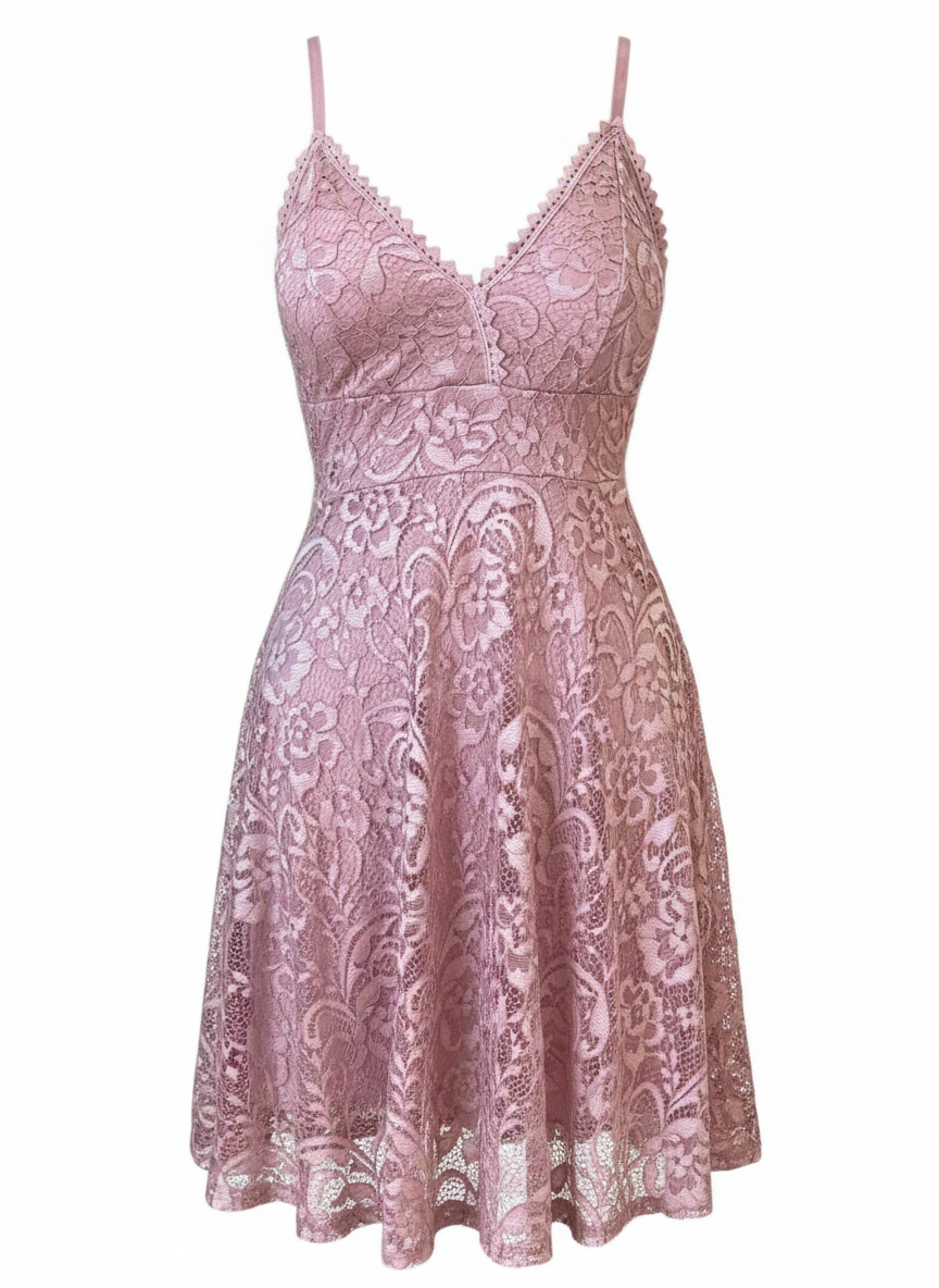 SHORT MAUVE PINK DRESS 3685