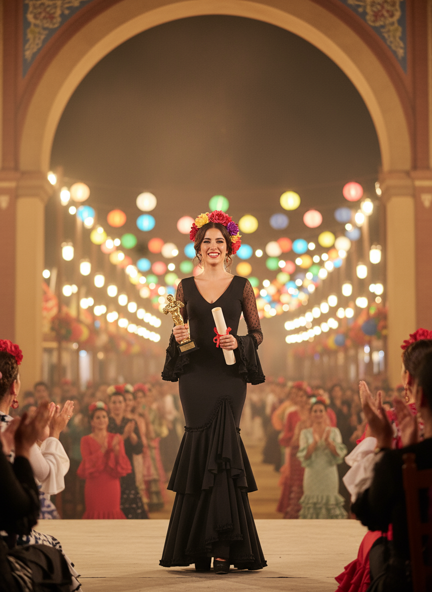 TRAJE FLAMENCA NEGRO EMMA WU DESIGN X FLAMENCA EM223