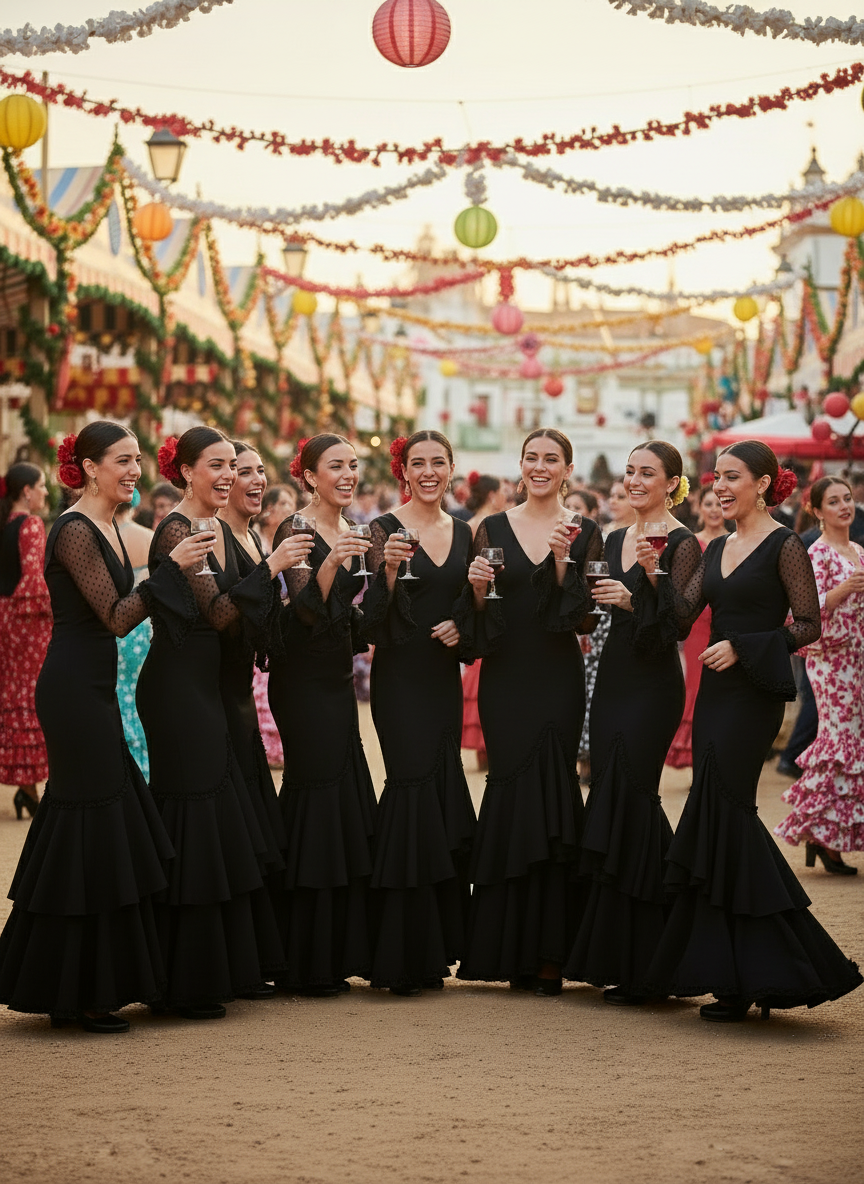 TRAJE FLAMENCA NEGRO EMMA WU DESIGN X FLAMENCA EM223