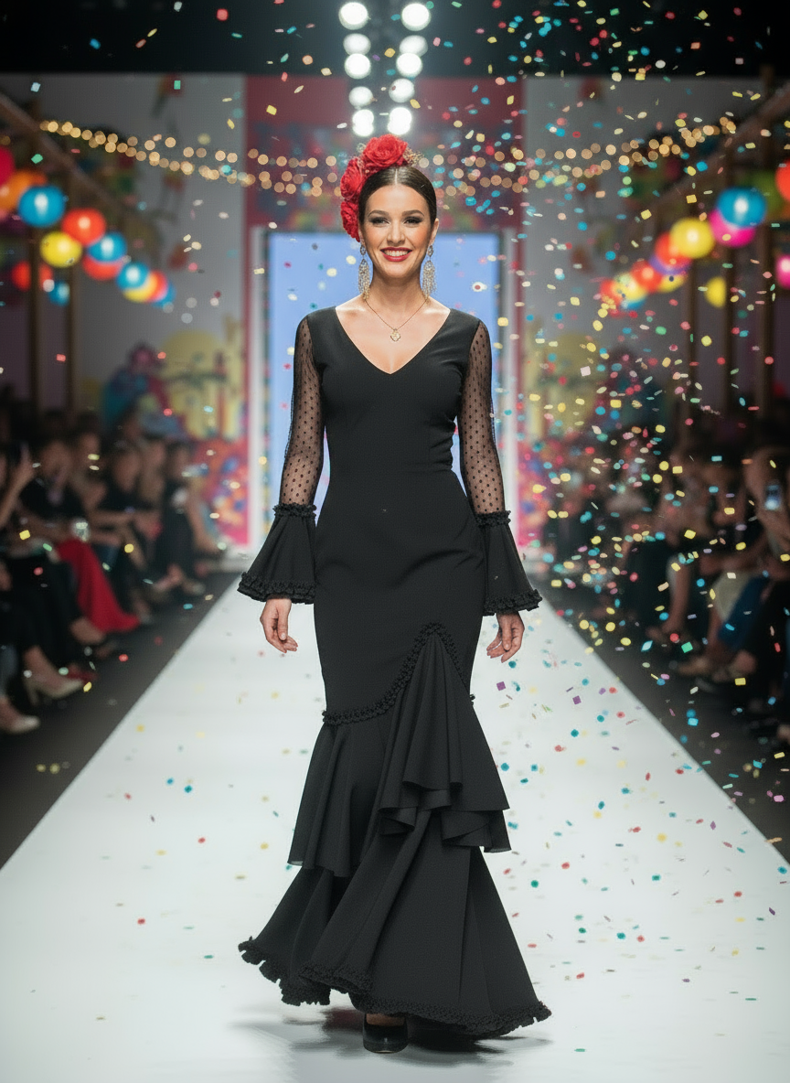 TRAJE FLAMENCA NEGRO EMMA WU DESIGN X FLAMENCA EM223