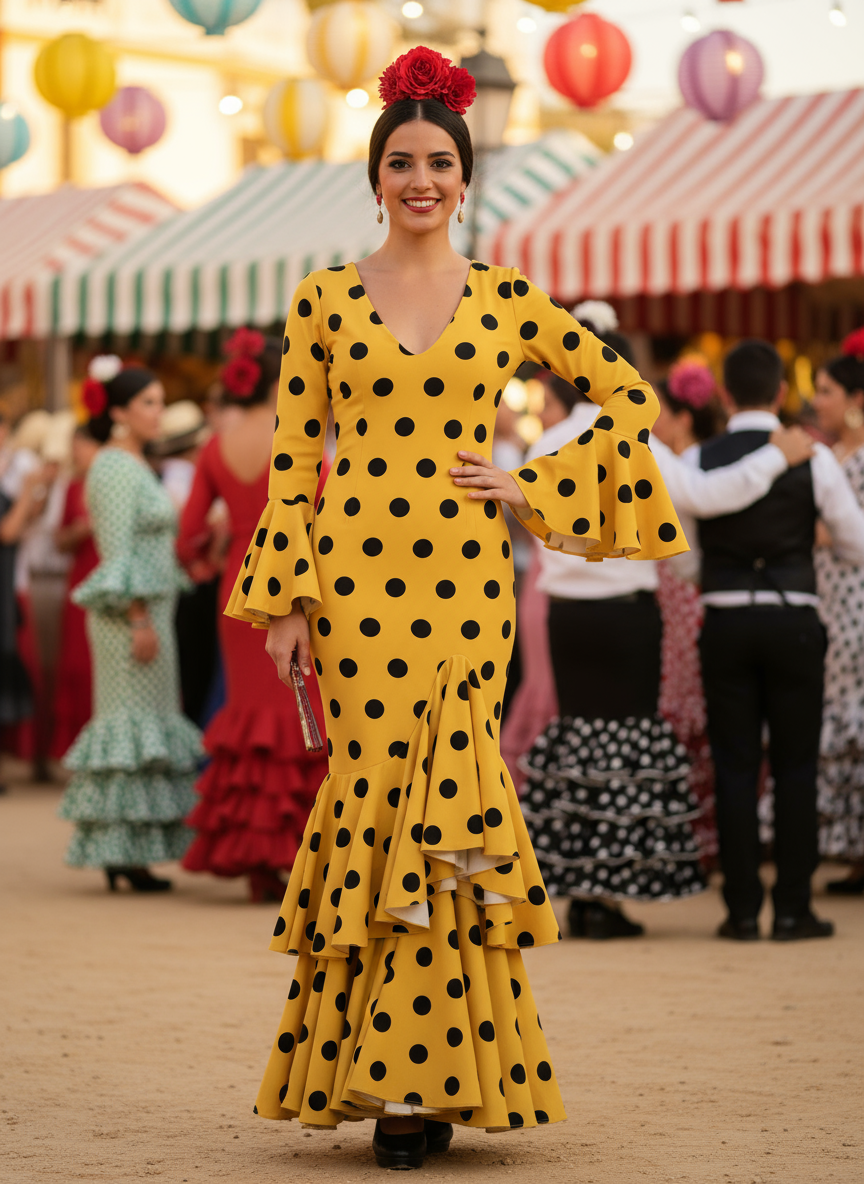 TRAJE FLAMENCA MOSTAZA EMMA WU DESIGN X FLAMENCA M0491