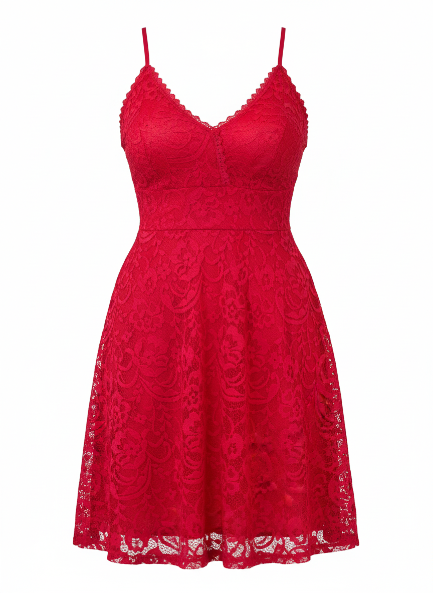 SHORT RED DRESS 3685