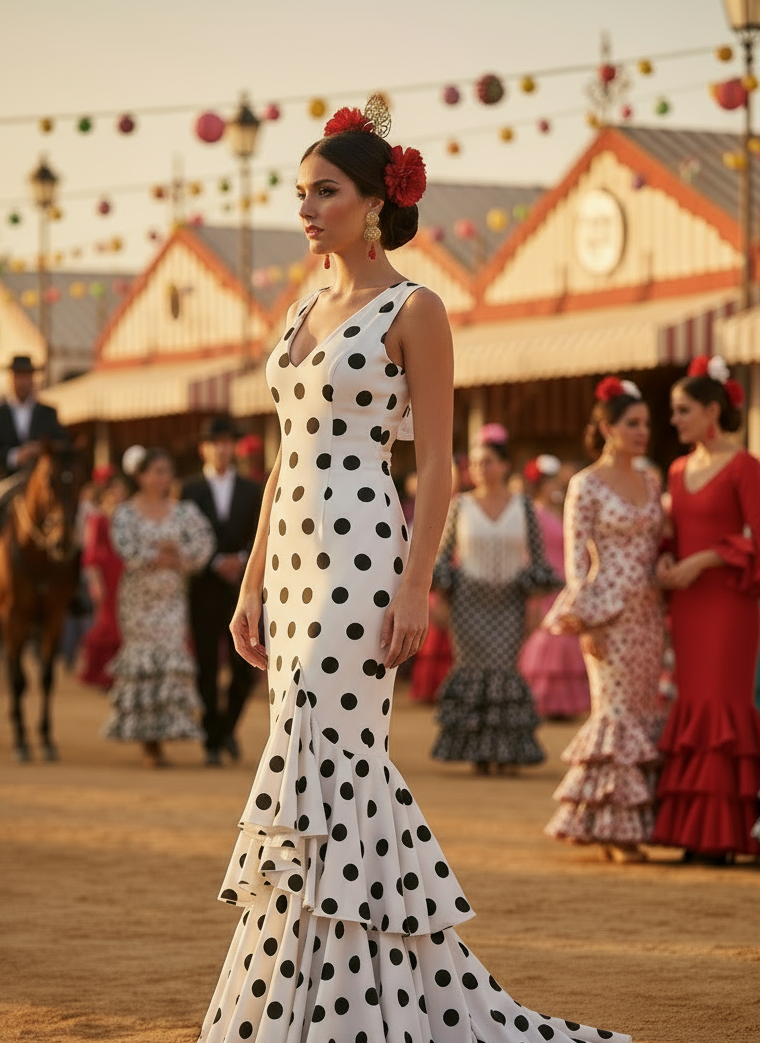 TRAJE FLAMENCA BLANCO EMMA WU DESIGN X FLAMENCA M0492