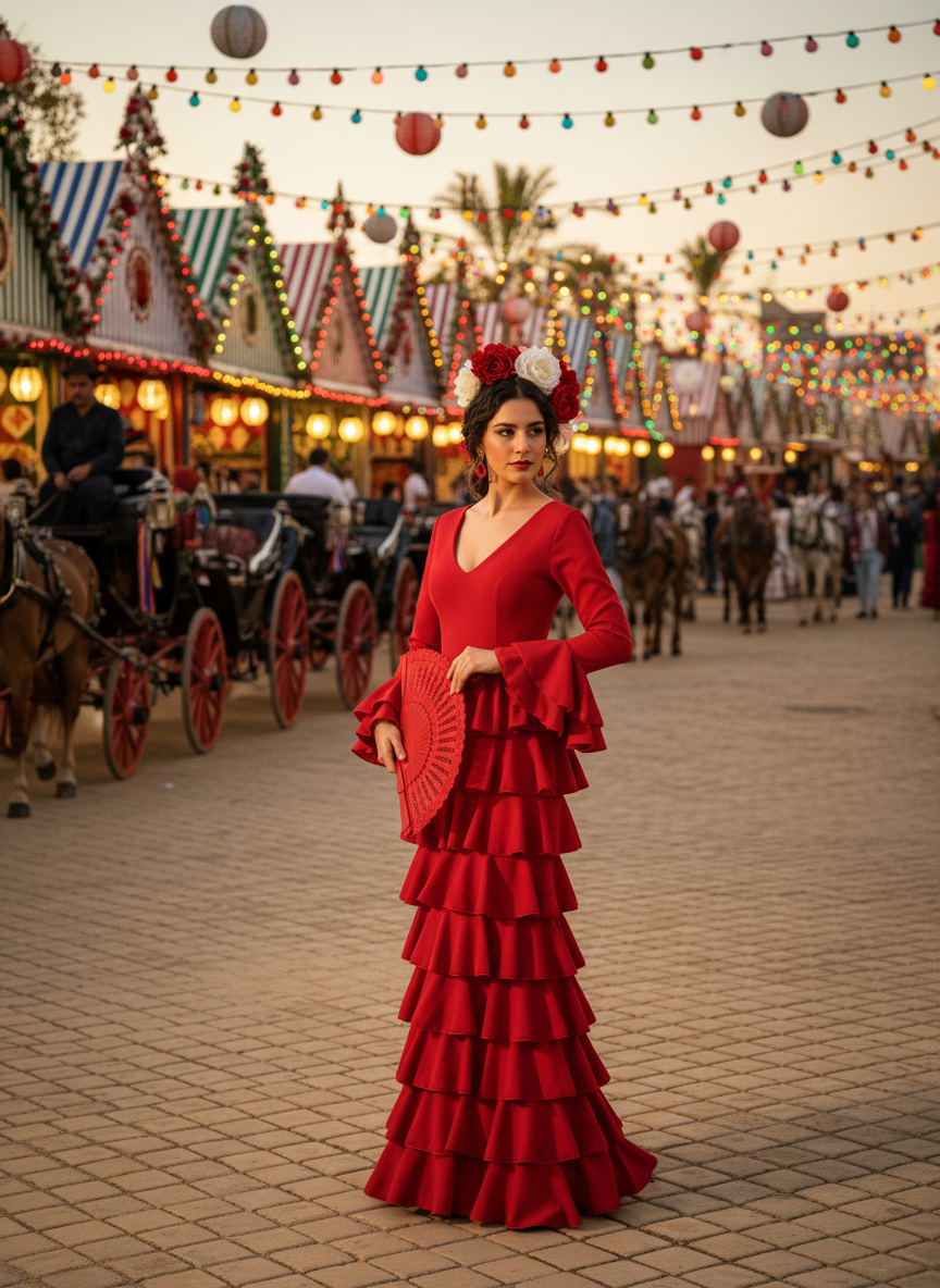 TRAJE FLAMENCA ROJO EMMA WU DESIGN X FLAMENCA EM231