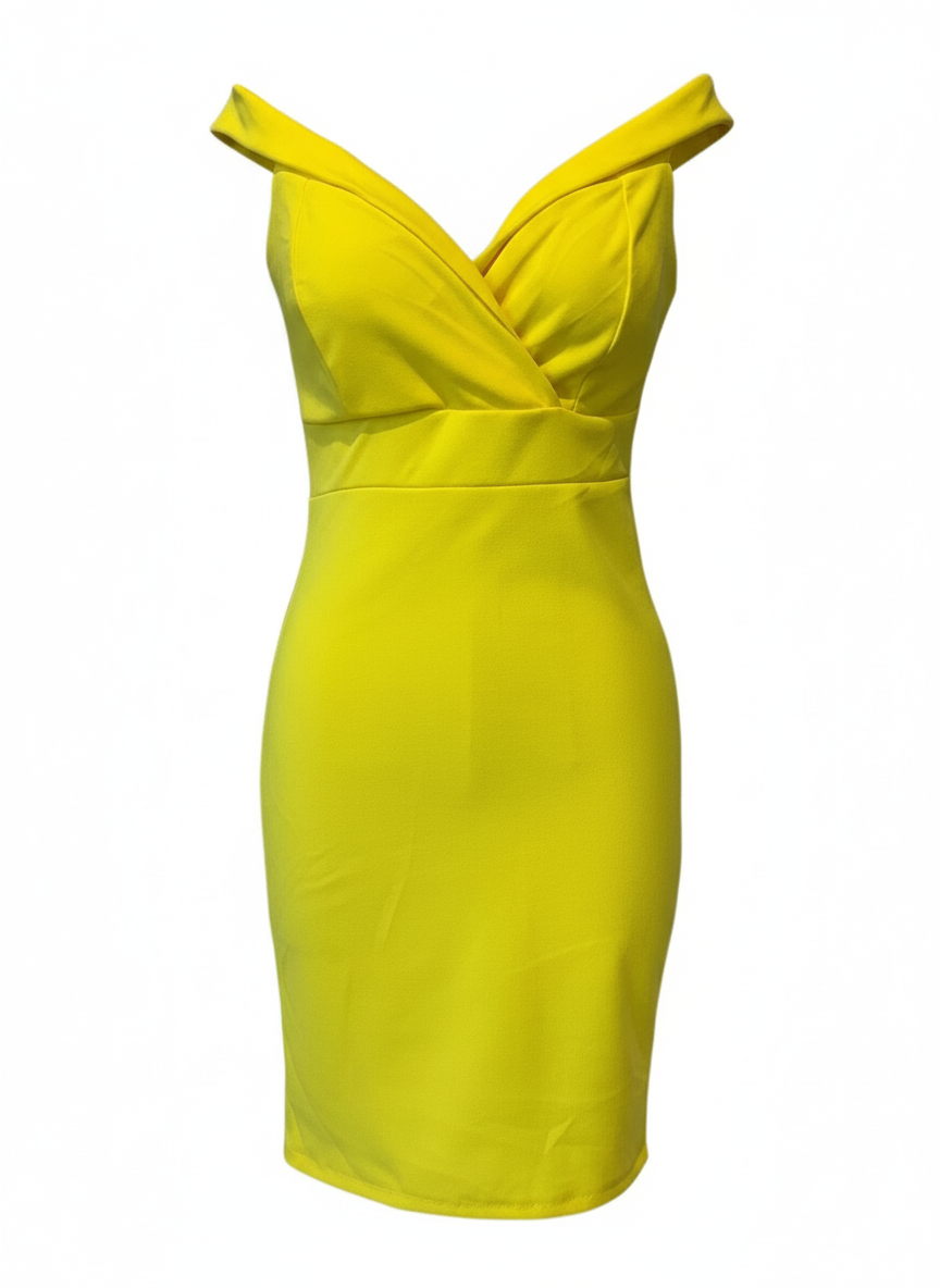 VESTIDO CORTO AMARILLO 9003