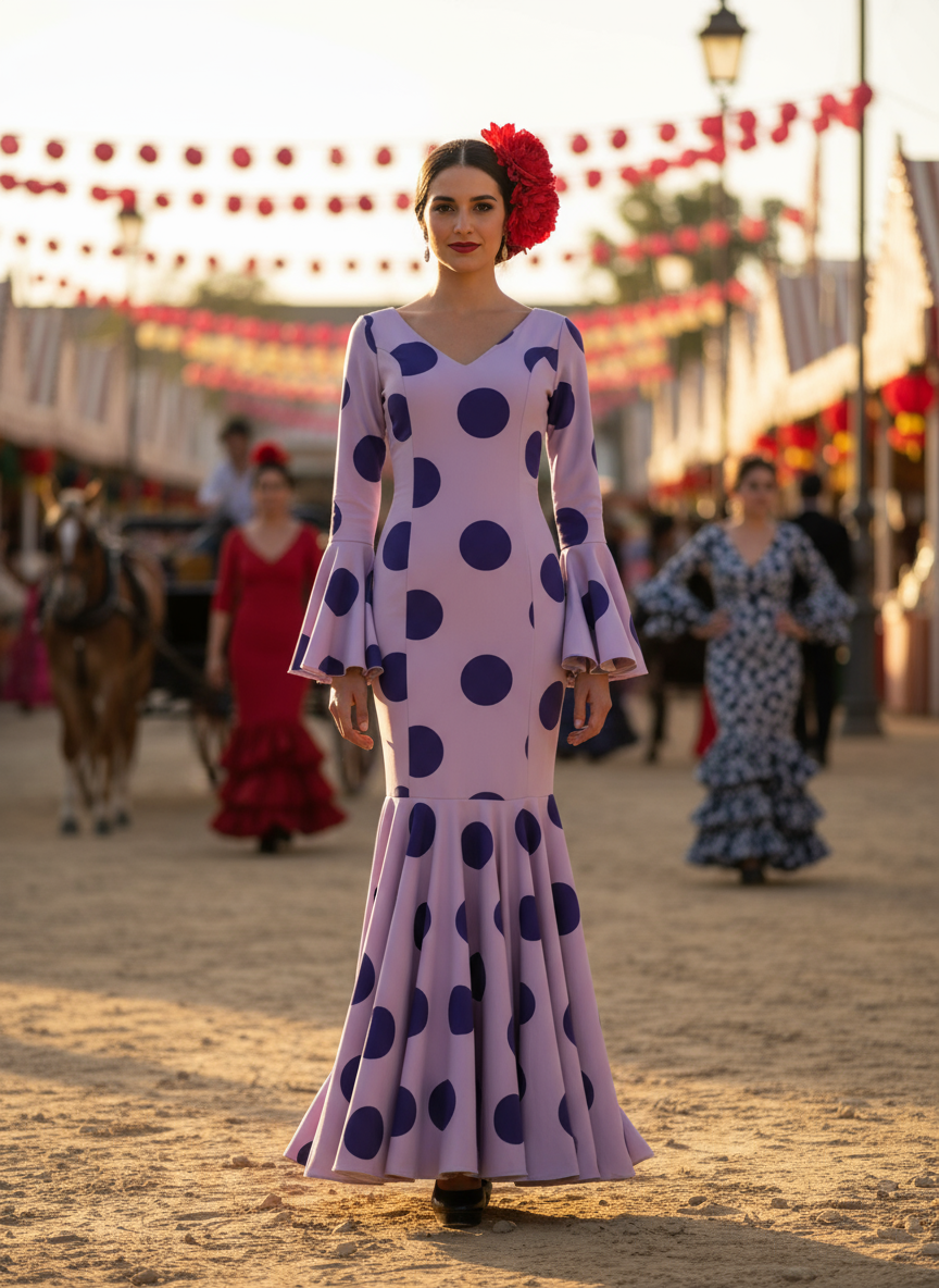 TRAJE FLAMENCA LILA MALVA EMMA WU DESIGN X FLAMENCA 21043