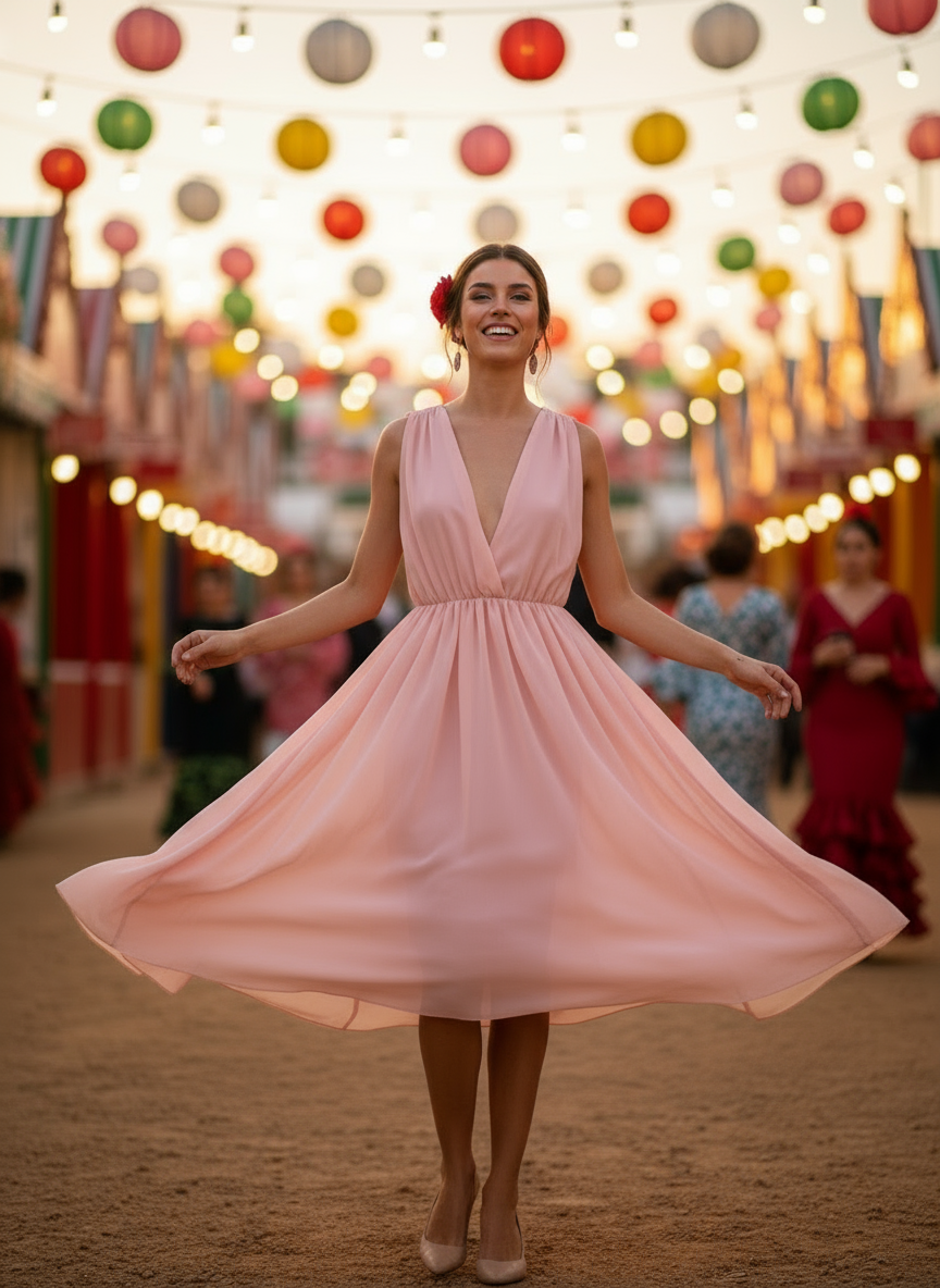 NUDE PINK SHORT DRESS 3873