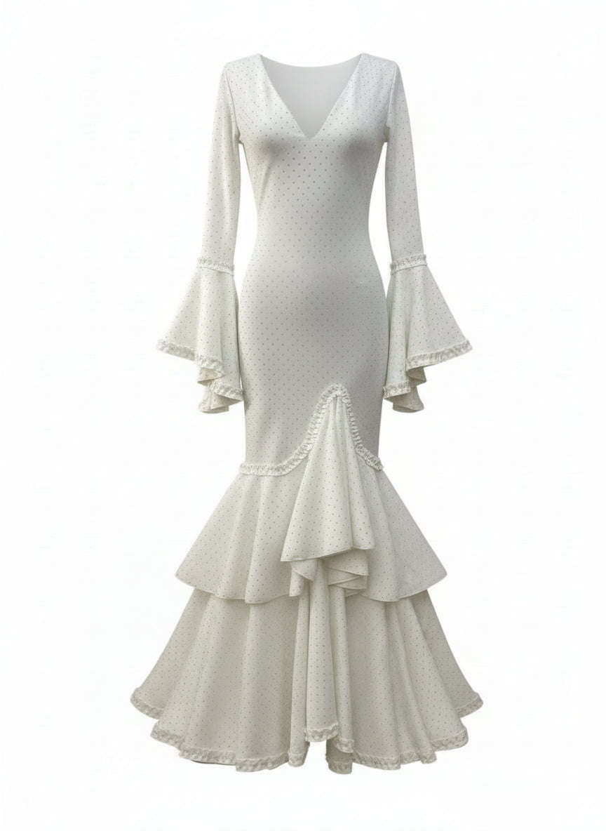TRAJE FLAMENCA BLANCO EMMA WU DESIGN X FLAMENCA EM253