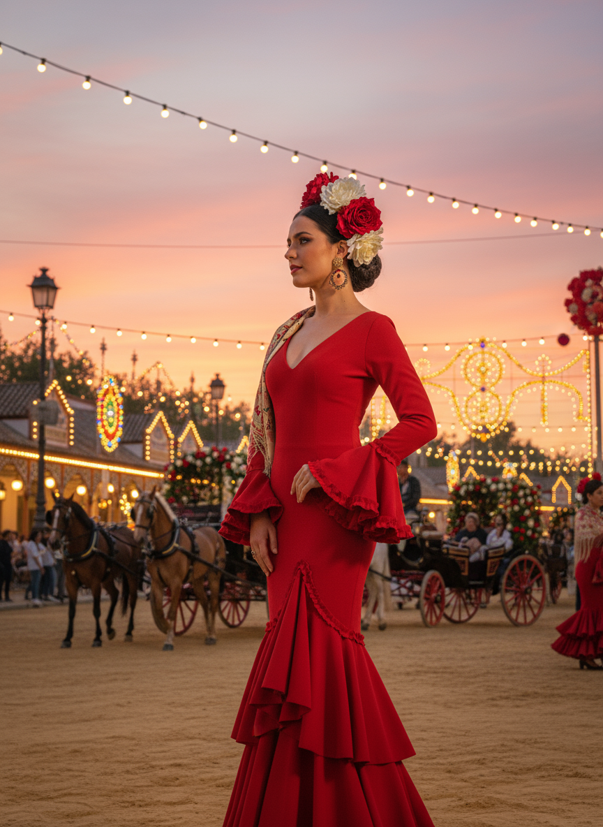 TRAJE FLAMENCA ROJO EMMA WU DESIGN X FLAMENCA EM229