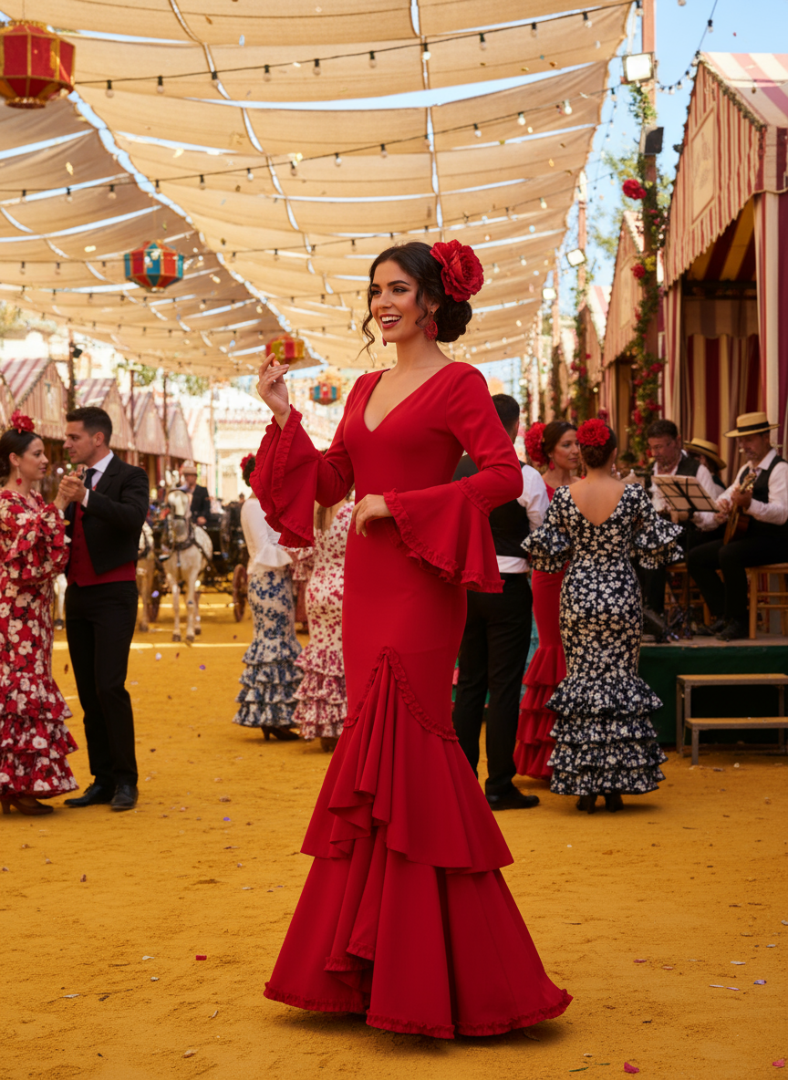TRAJE FLAMENCA ROJO EMMA WU DESIGN X FLAMENCA EM229