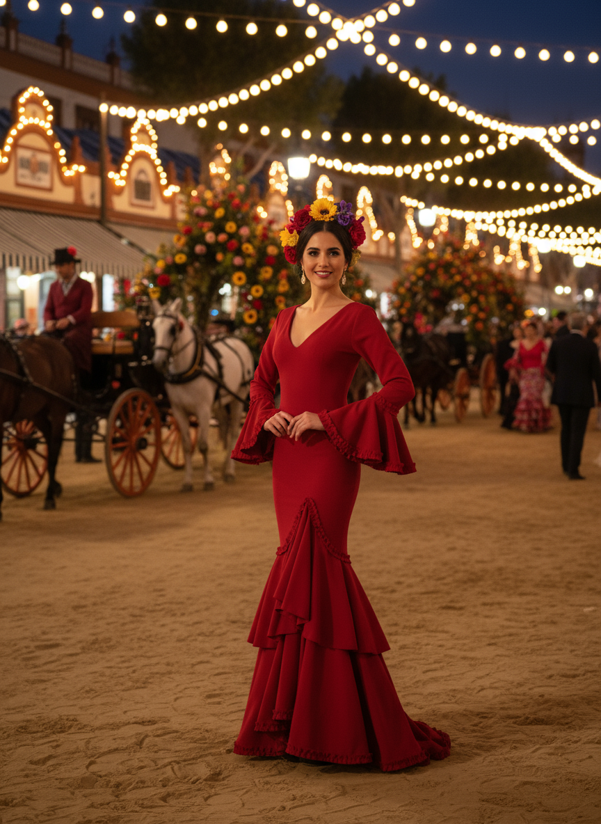 TRAJE FLAMENCA ROJO EMMA WU DESIGN X FLAMENCA EM229