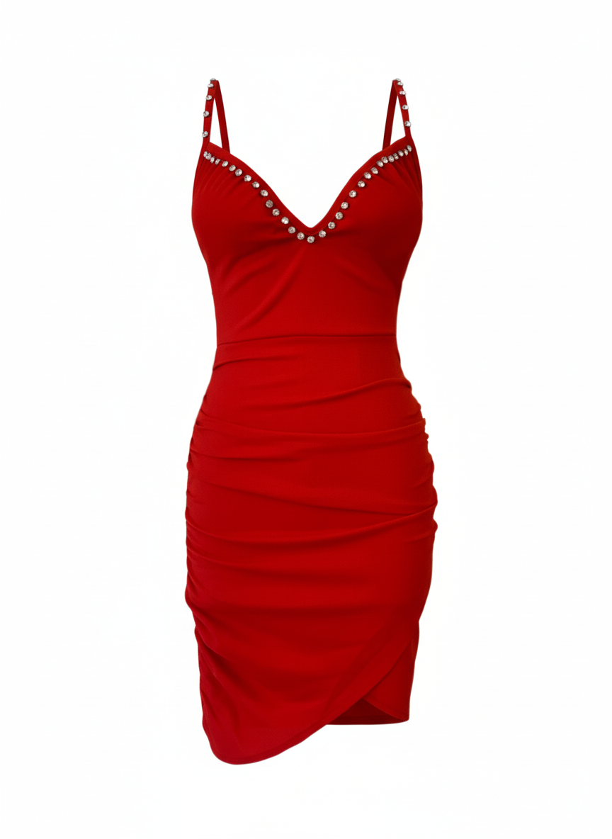 SHORT RED DRESS 23644