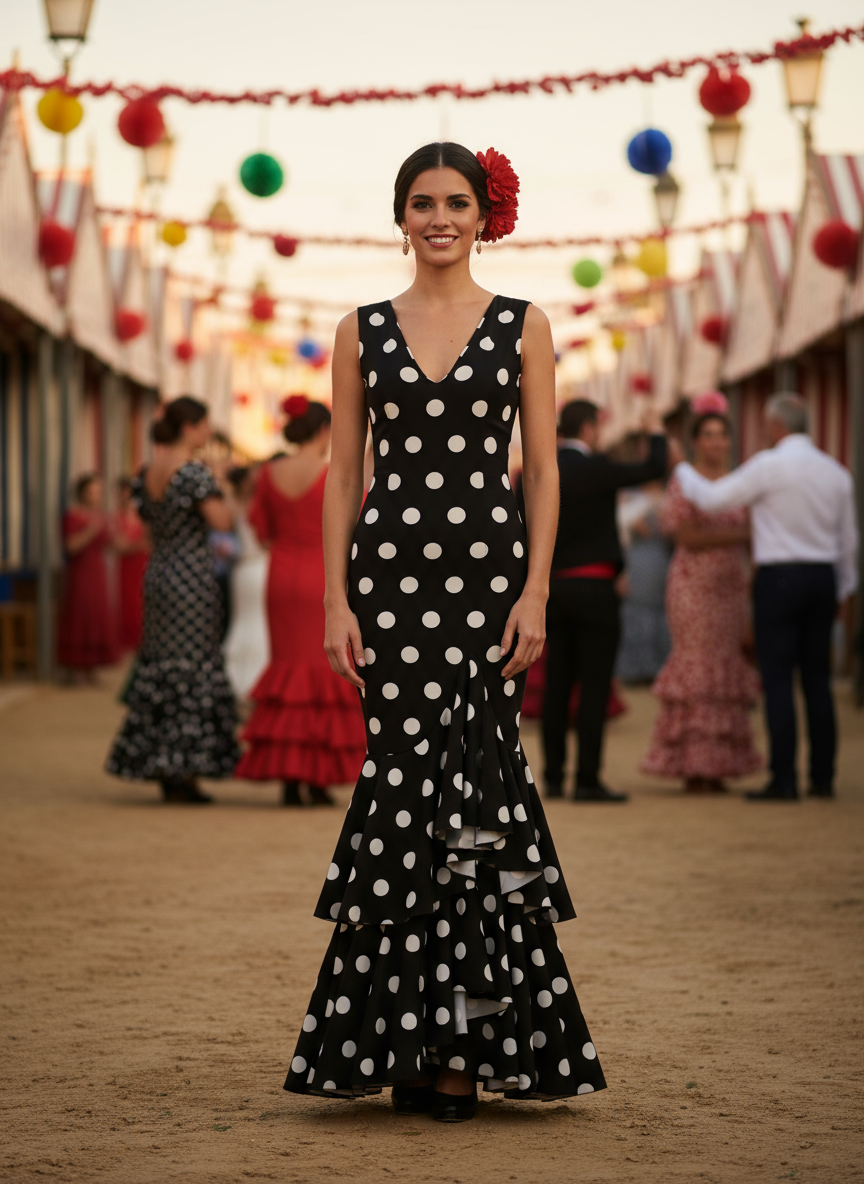 TRAJE FLAMENCA NEGRO EMMA WU DESIGN X FLAMENCA M0492