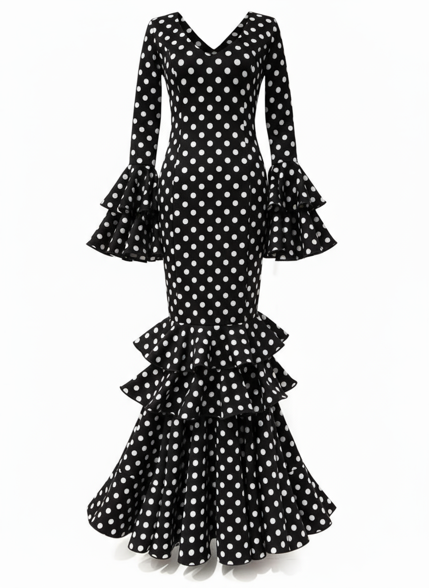 TRAJE FLAMENCA NEGRO EMMA WU DESIGN X FLAMENCA P0485