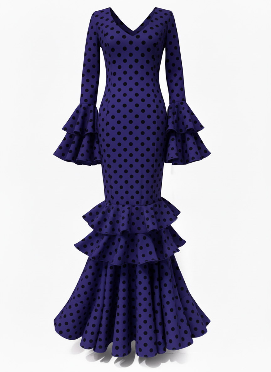 TRAJE FLAMENCA MORADO EMMA WU DESIGN X FLAMENCA P0485
