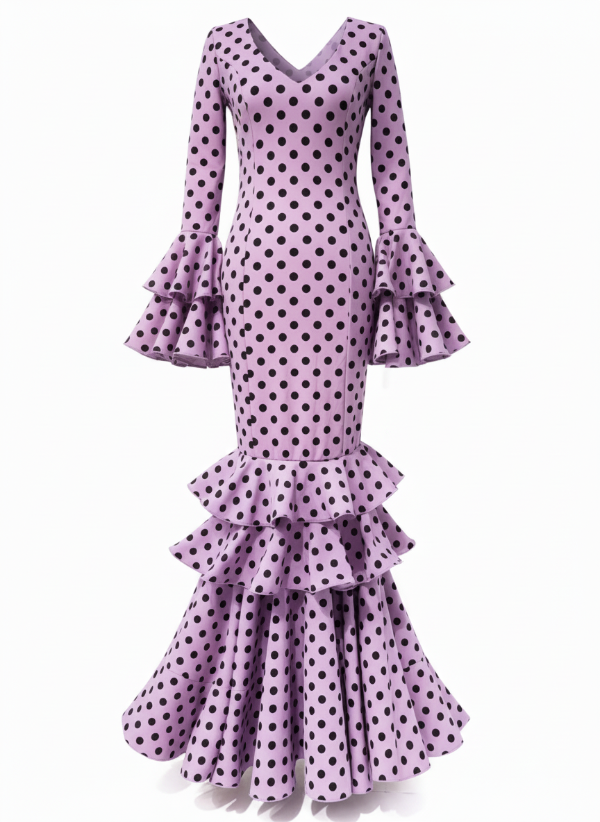 TRAJE FLAMENCA LILA MALVA EMMA WU DESIGN X FLAMENCA P0485