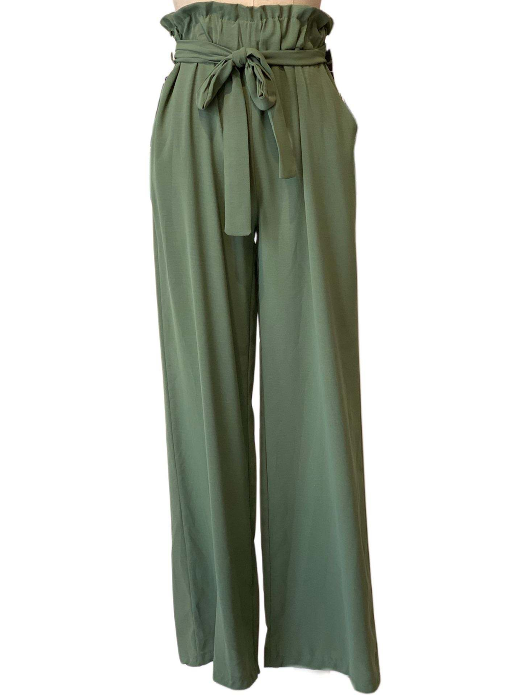 PANTALÓN PALAZZO VERDE MILITAR 2451