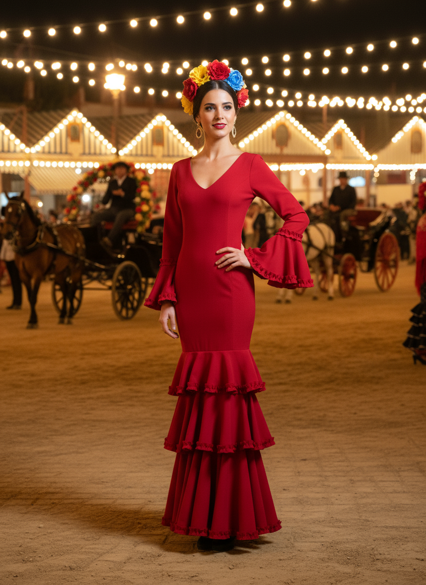 TRAJE FLAMENCA ROJO EMMA WU DESIGN X FLAMENCA EM222