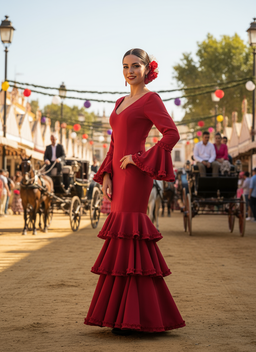 TRAJE FLAMENCA ROJO EMMA WU DESIGN X FLAMENCA EM222