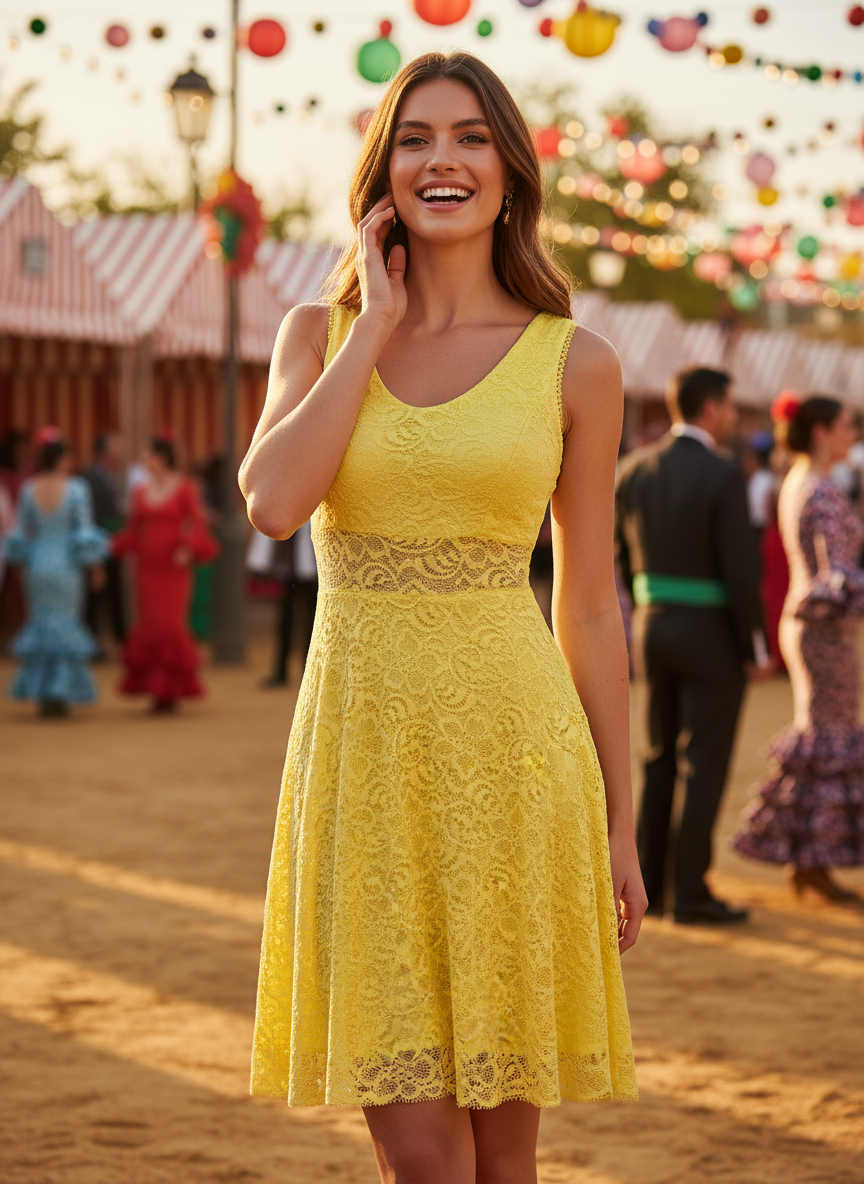 VESTIDO CORTO AMARILLO 2623