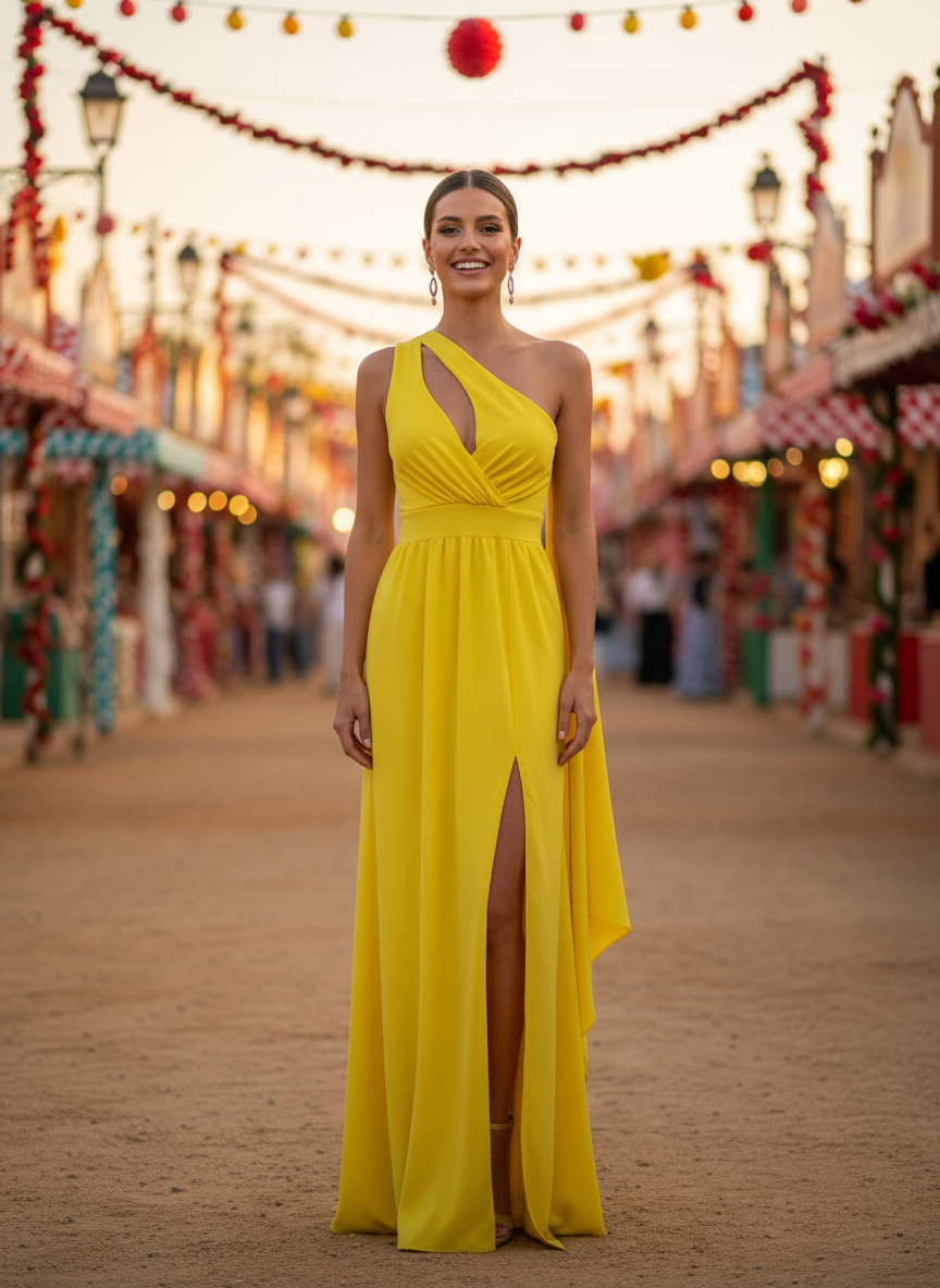 MANGO YELLOW LONG DRESS 23419