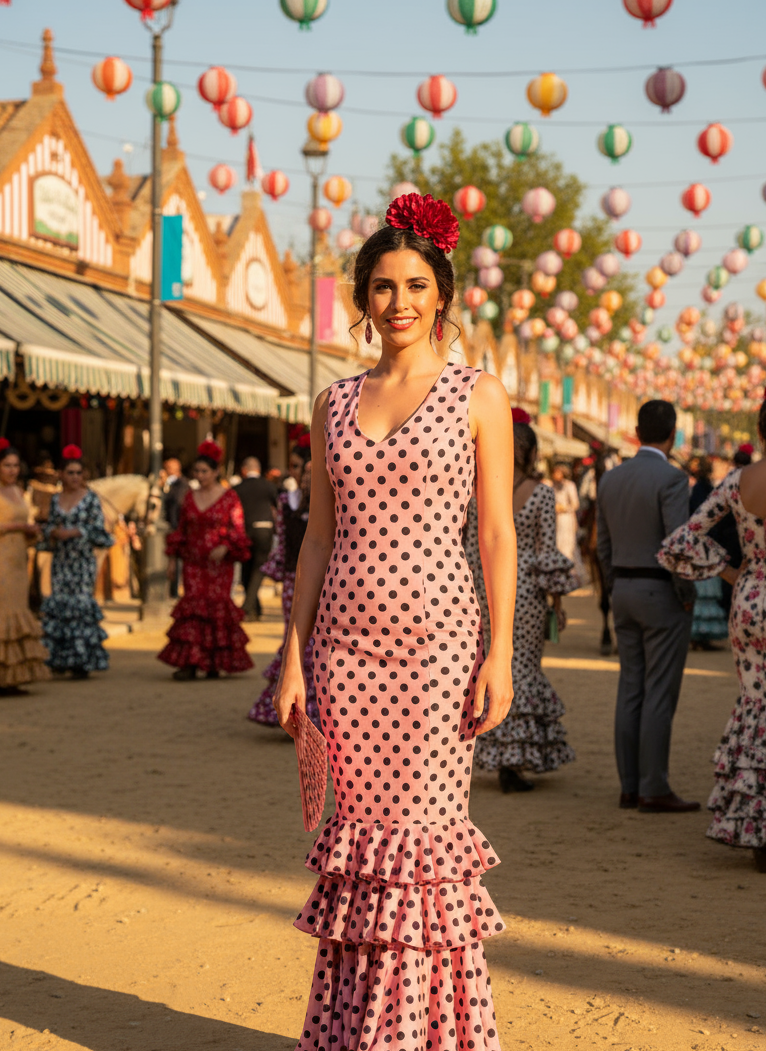 TRAJE FLAMENCA ROSA MALVA EMMA WU DESIGN X FLAMENCA 21048