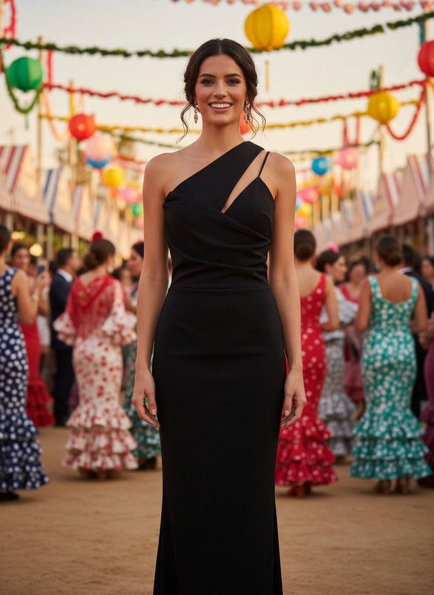 LONG BLACK DRESS 22818