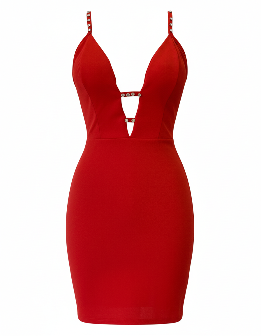 SHORT RED DRESS 23637