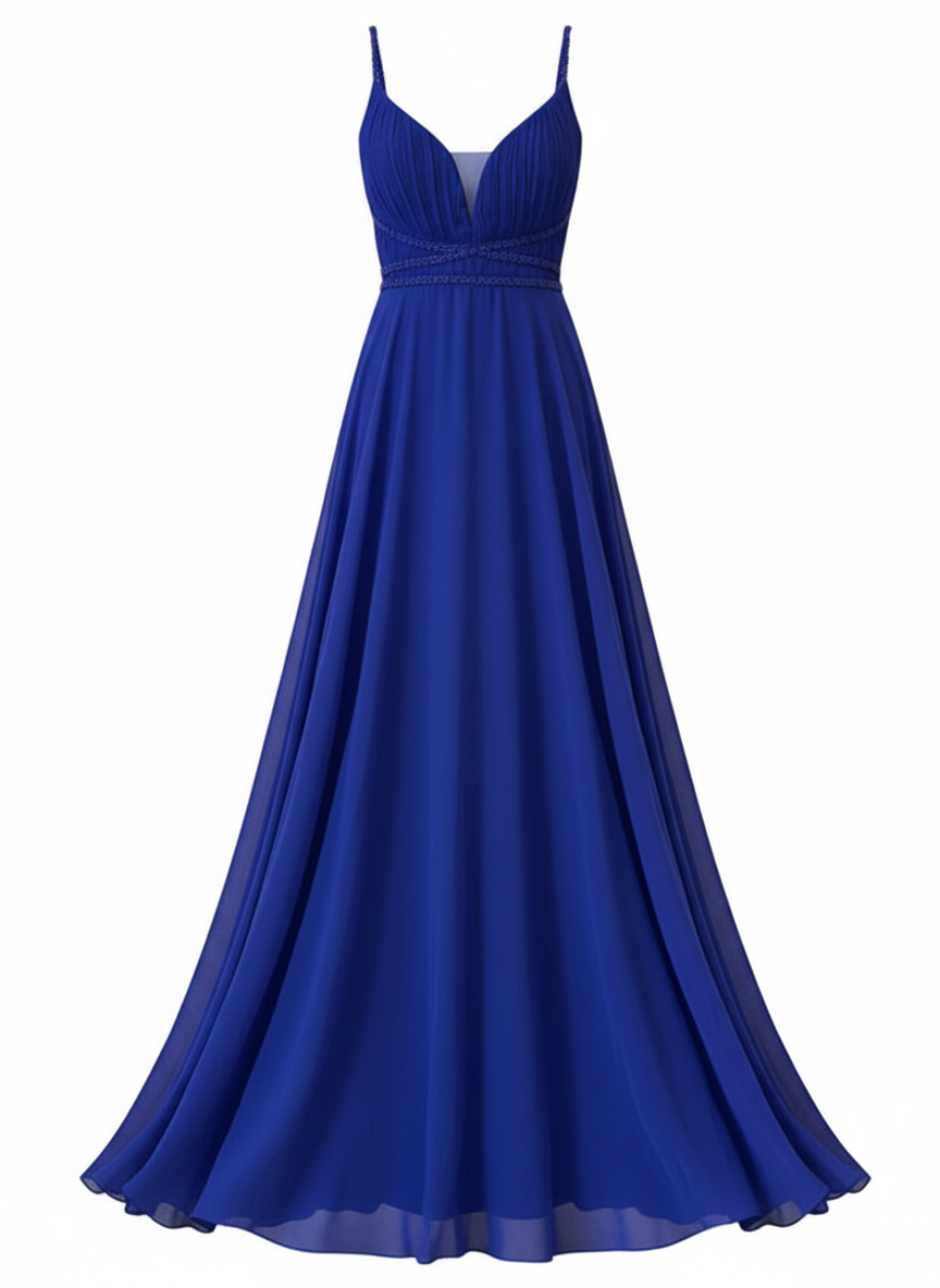 ELECTRIC BLUE LONG DRESS 7011
