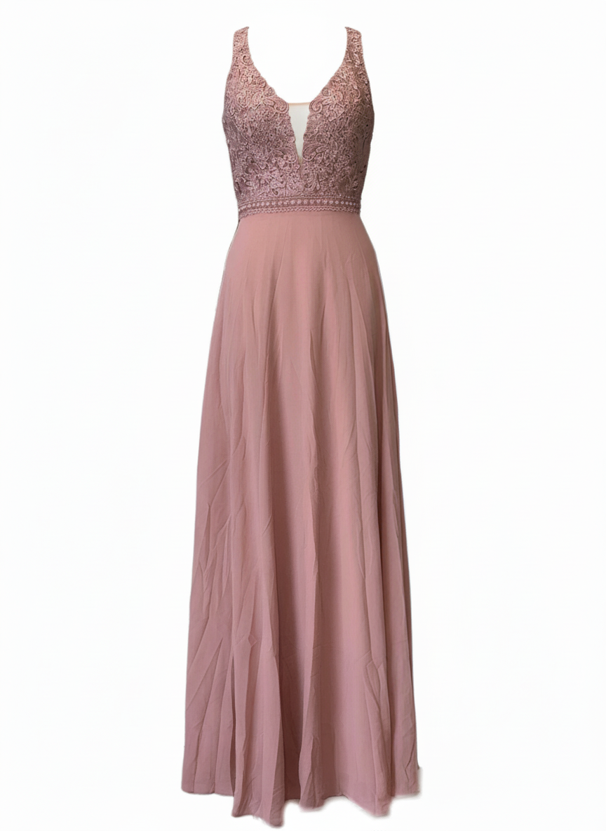 NUDE PINK LONG DRESS 9192