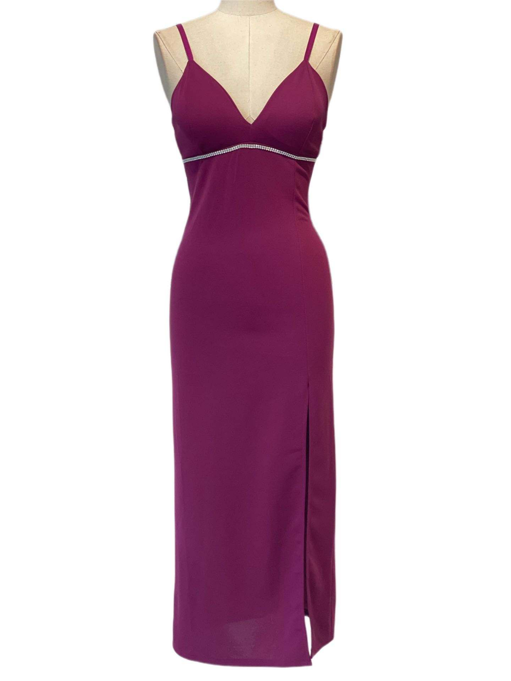 VESTIDO CORTO BERENJENA 25206