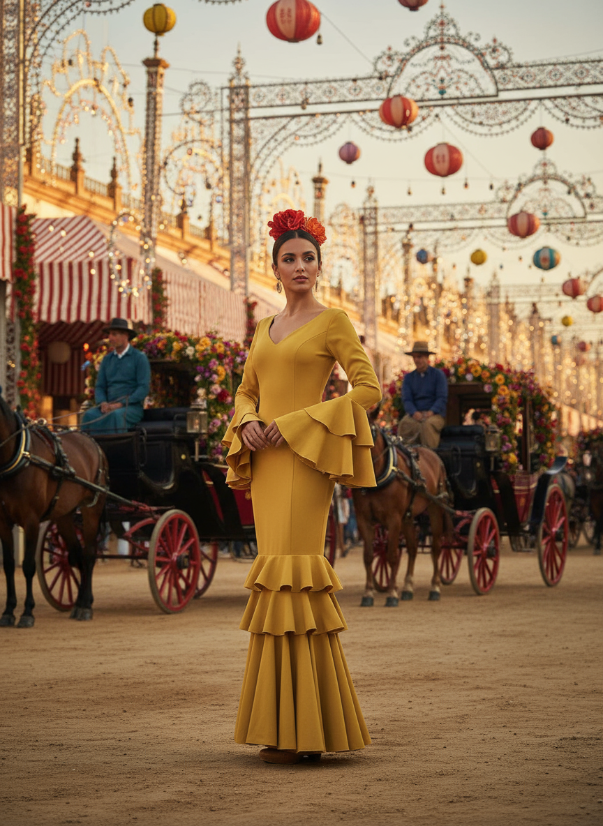 TRAJE FLAMENCA AMARILLO MANGO EMMA WU DESIGN X FLAMENCA 21041