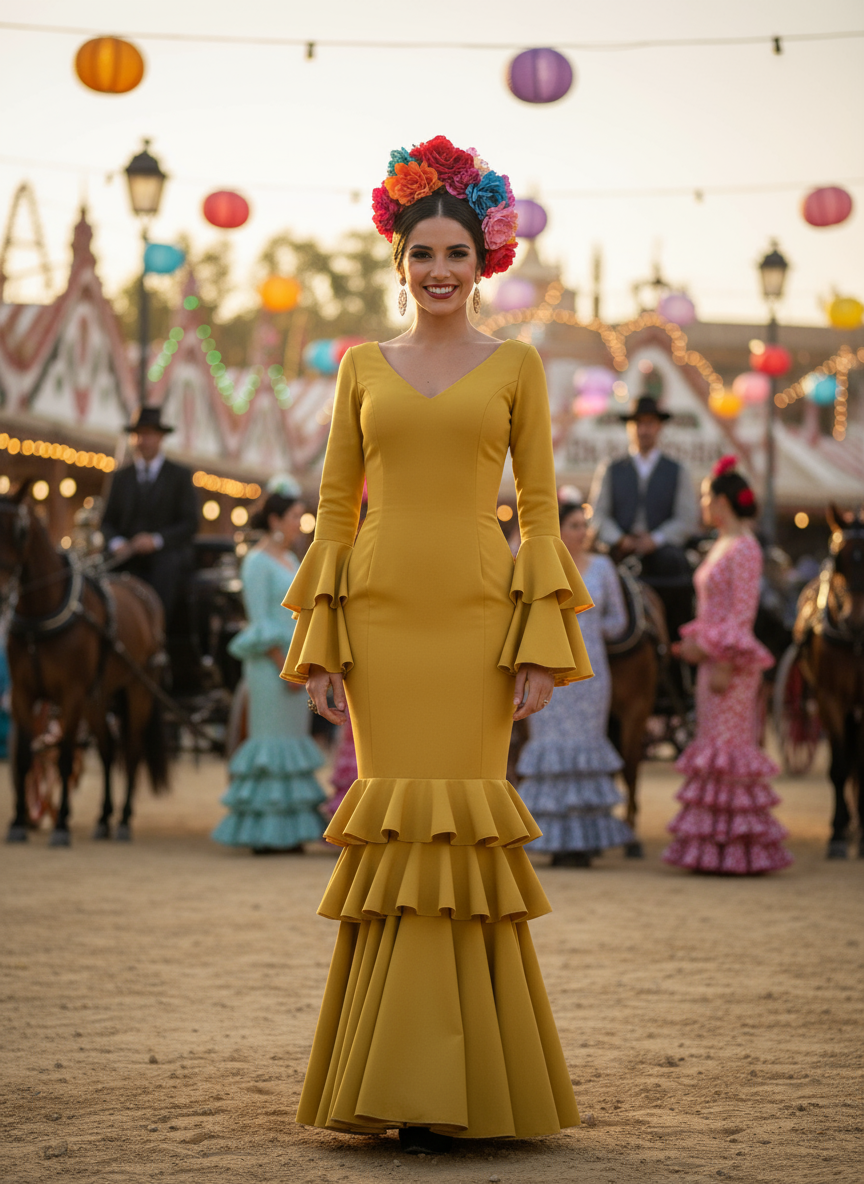 TRAJE FLAMENCA AMARILLO MANGO EMMA WU DESIGN X FLAMENCA 21041