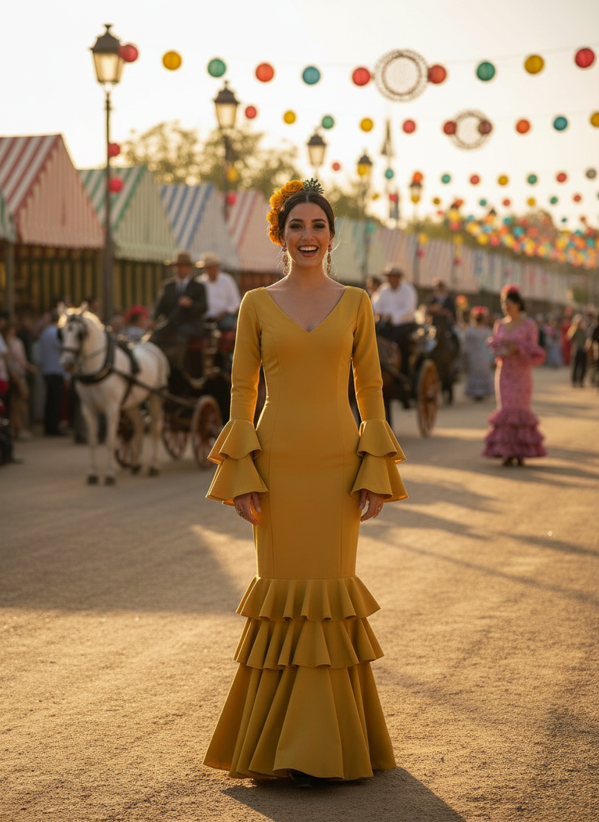 TRAJE FLAMENCA AMARILLO MANGO EMMA WU DESIGN X FLAMENCA 21041