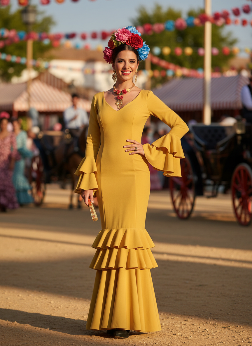 TRAJE FLAMENCA AMARILLO MANGO EMMA WU DESIGN X FLAMENCA 21041